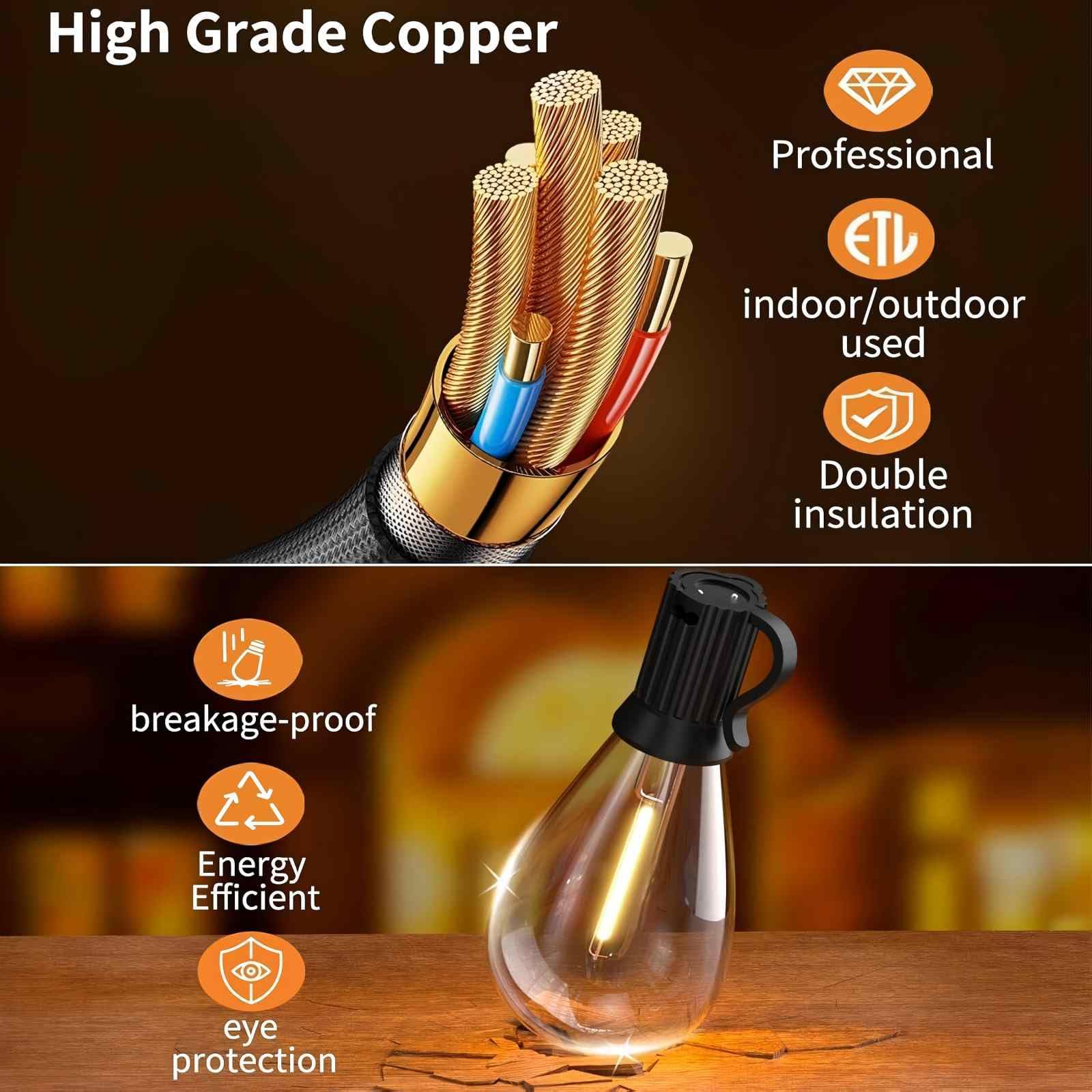 Smareal Led Outdoor String Lights 200Ft Patio Lights Ultra Long Waterproof With Shatterproof S11 Led Bulbs  2700K Outside Hanging Lighting Commercial For Garden Porch Deck Decor Backyard Balcony