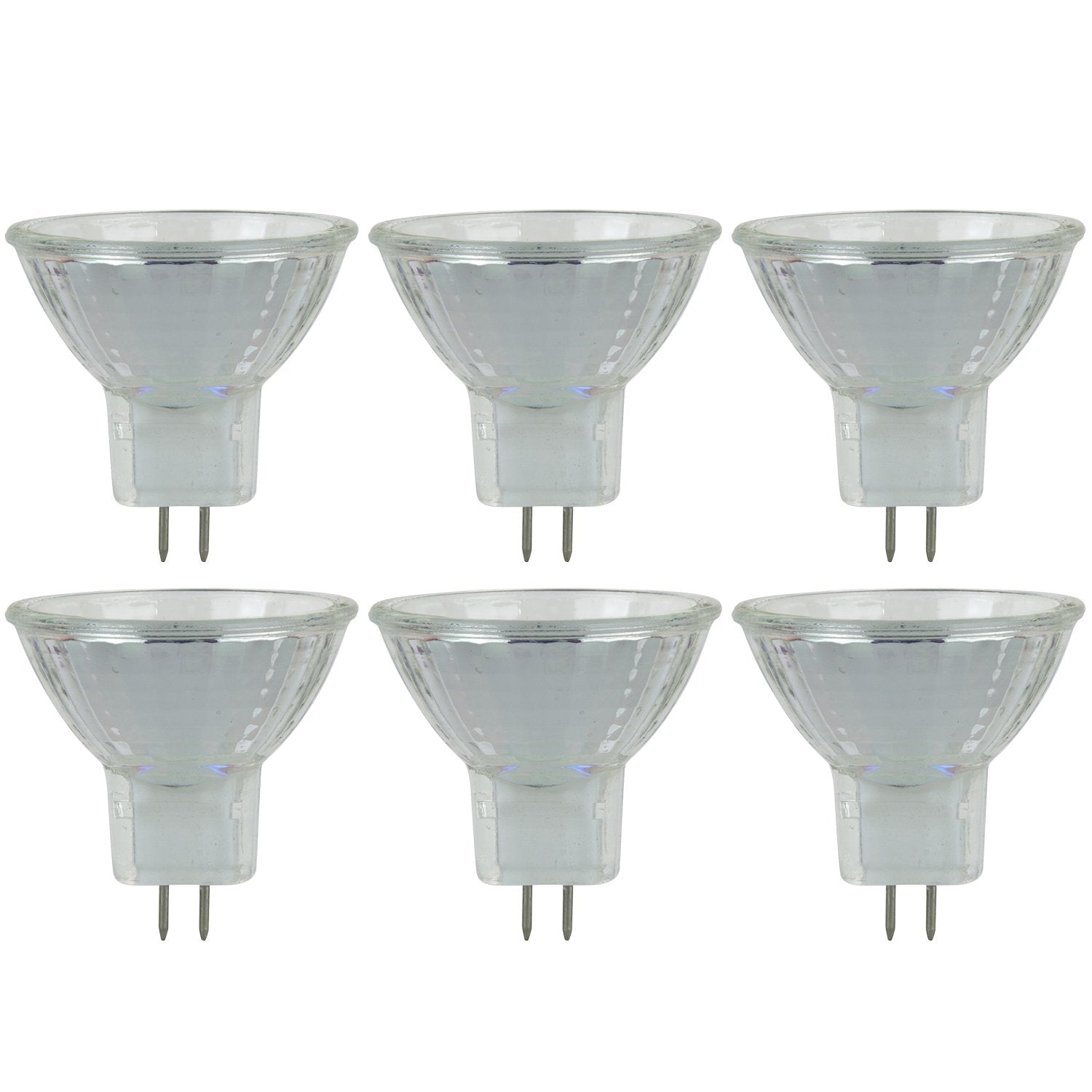 Sunlite MR11 Halogen Reflector Bulb, 10W, 30° Narrow Flood, GU4 Base, 6-Pack, Dimmable, Glass, 2000 Hour Life Span