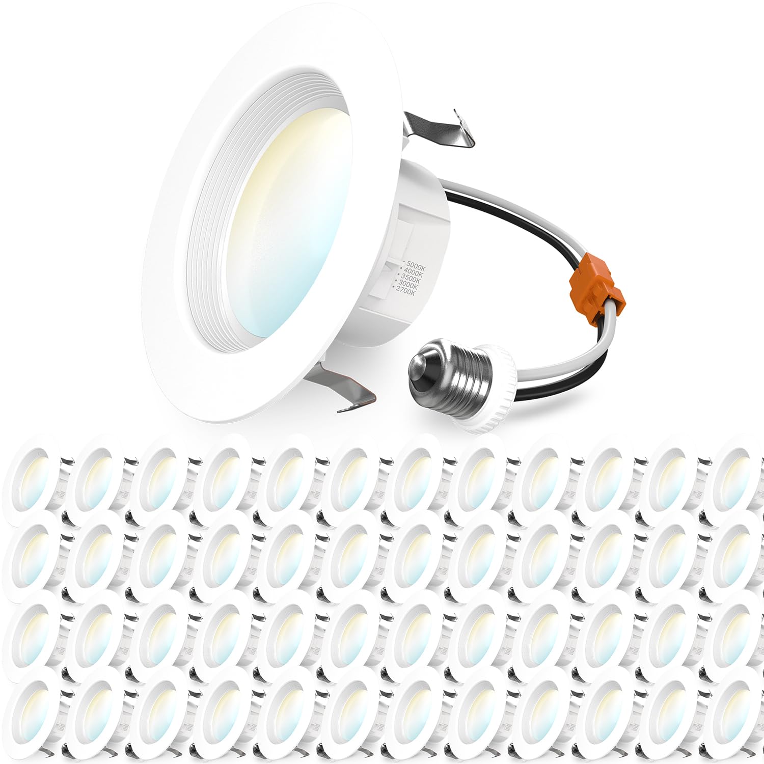 Sunco 48 Pack 4 Inch Led Recessed Lights, Retrofit Lighting Led Can Lights Downlight, 660Lm, 2700K/3000K/3500K/4000K/5000K, Dimmable, Baffle Trim, 11W=60W, 50000 Lifetime Hours, Damp Rated Ul