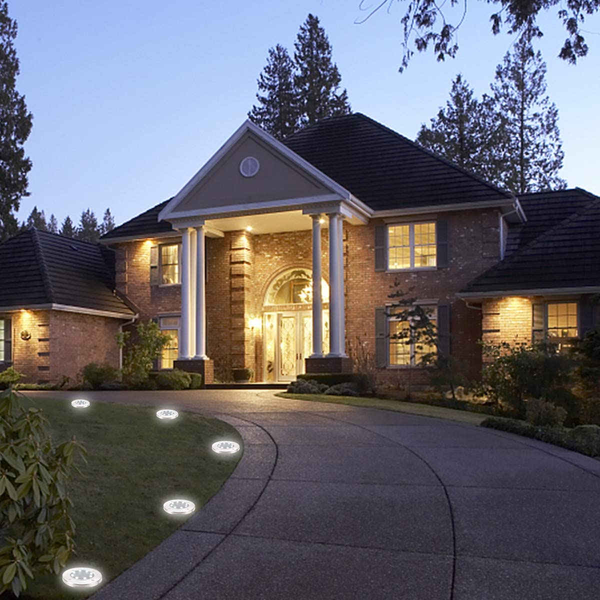 Zgwj Solar Ground Lights,4 Pack Waterproof Solar Garden Lights, Upgraded Outdoor Garden Waterproof Bright In-Ground Lights, Land