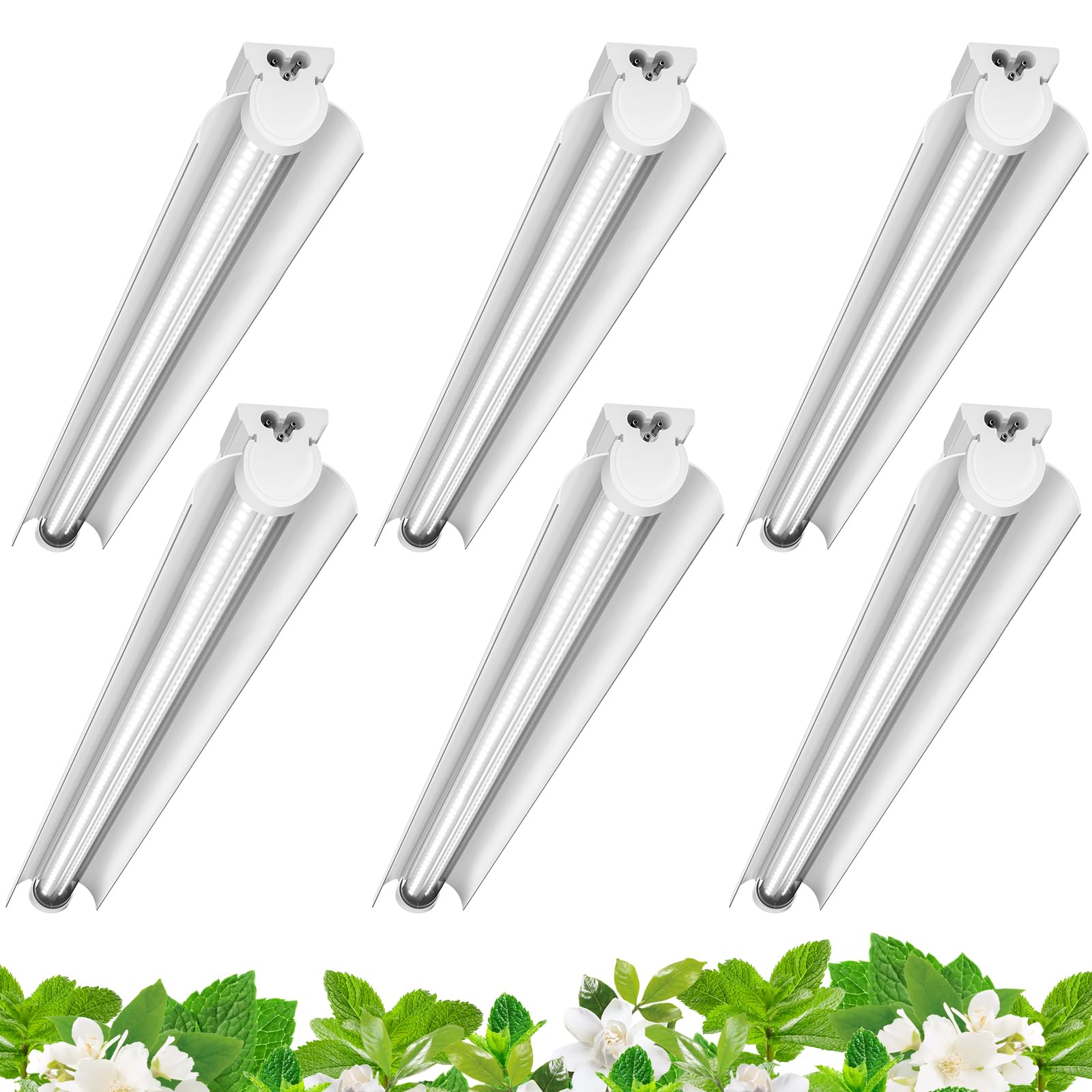 Barrina Grow Lights for Indoor Plants, LED T8 Bulbs, 5000K Daylight White, 3FT, 180W, Model INWT80421265Ec, Linkable Design