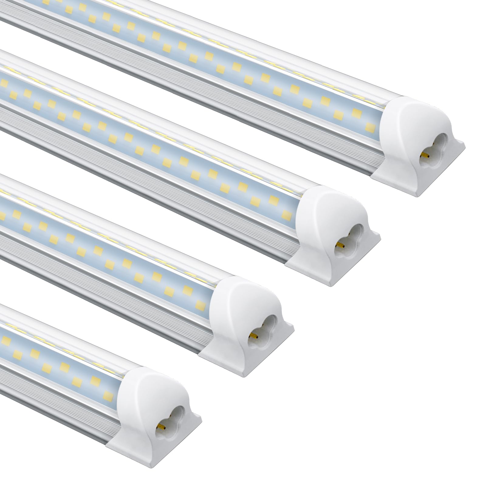 YULINKCO 4FT Shop Light, T8 V-Shape Linkable LED Tube Lights, 6300LM 6500K 45W Integrated Lighting Fixture with ON/Off Switch, P