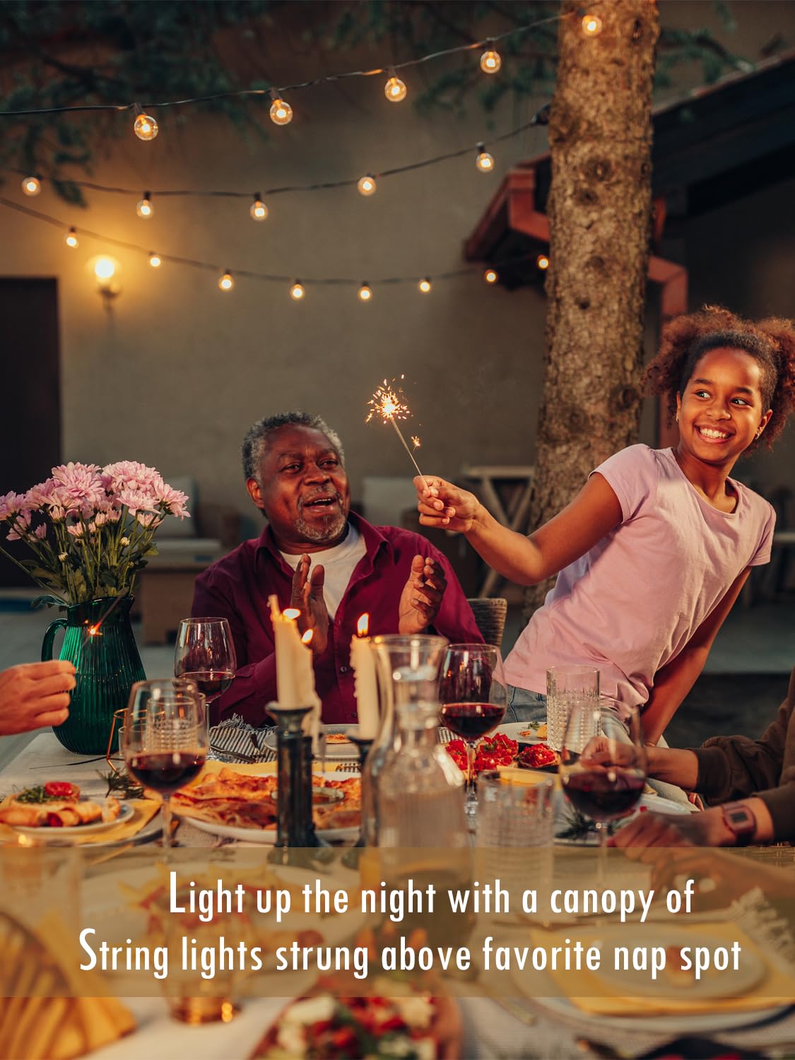 Damaing Outdoor String Lights 400Ft Patio Lights With 208 Shatterproof G40 Dimmable Globe Led Bulb, Waterproof Connectable Outdo