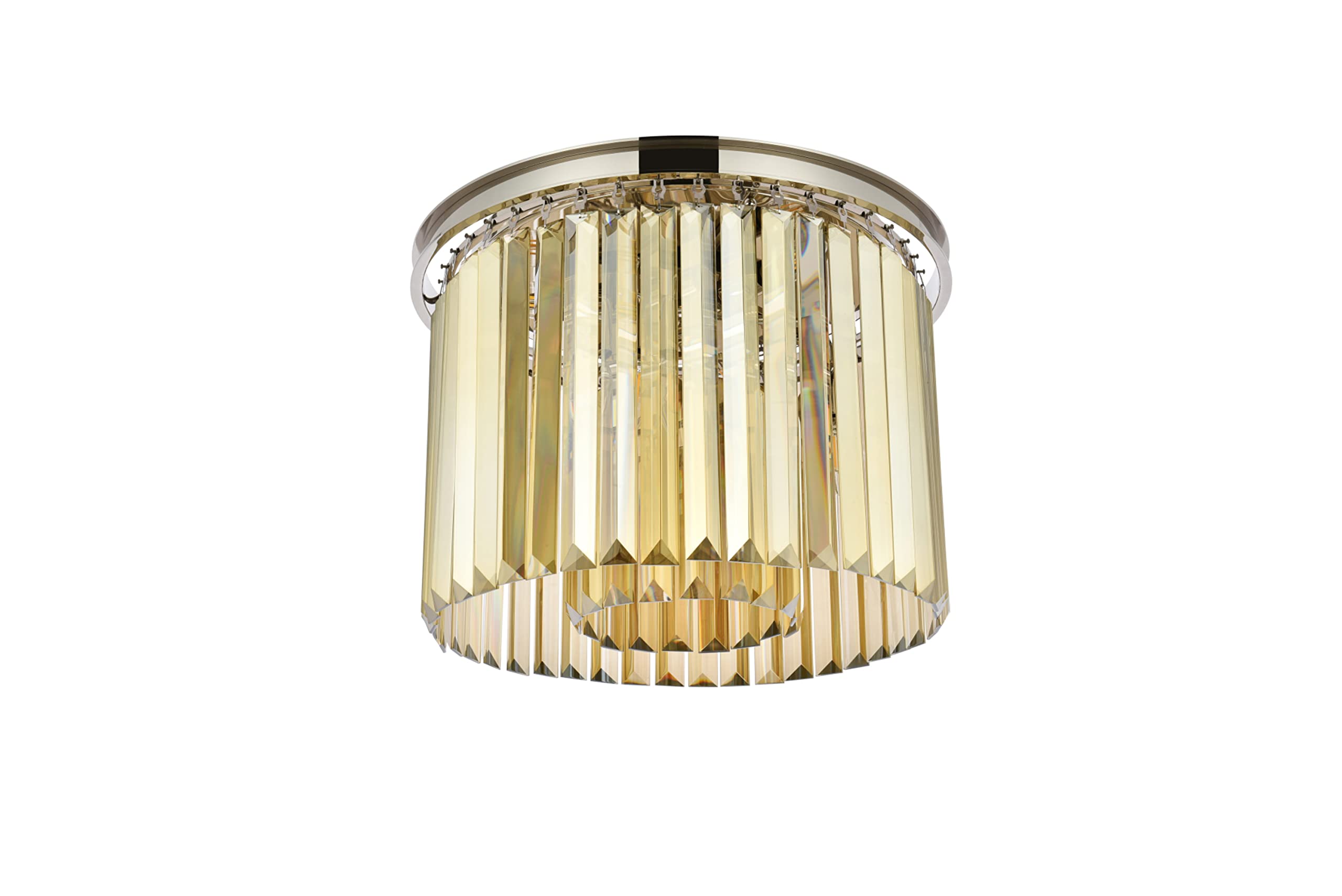 Elegant Lighting Sydney 6-Light Flush Mount, Matte Black Metal, Model 1238F20MB-GT/RC