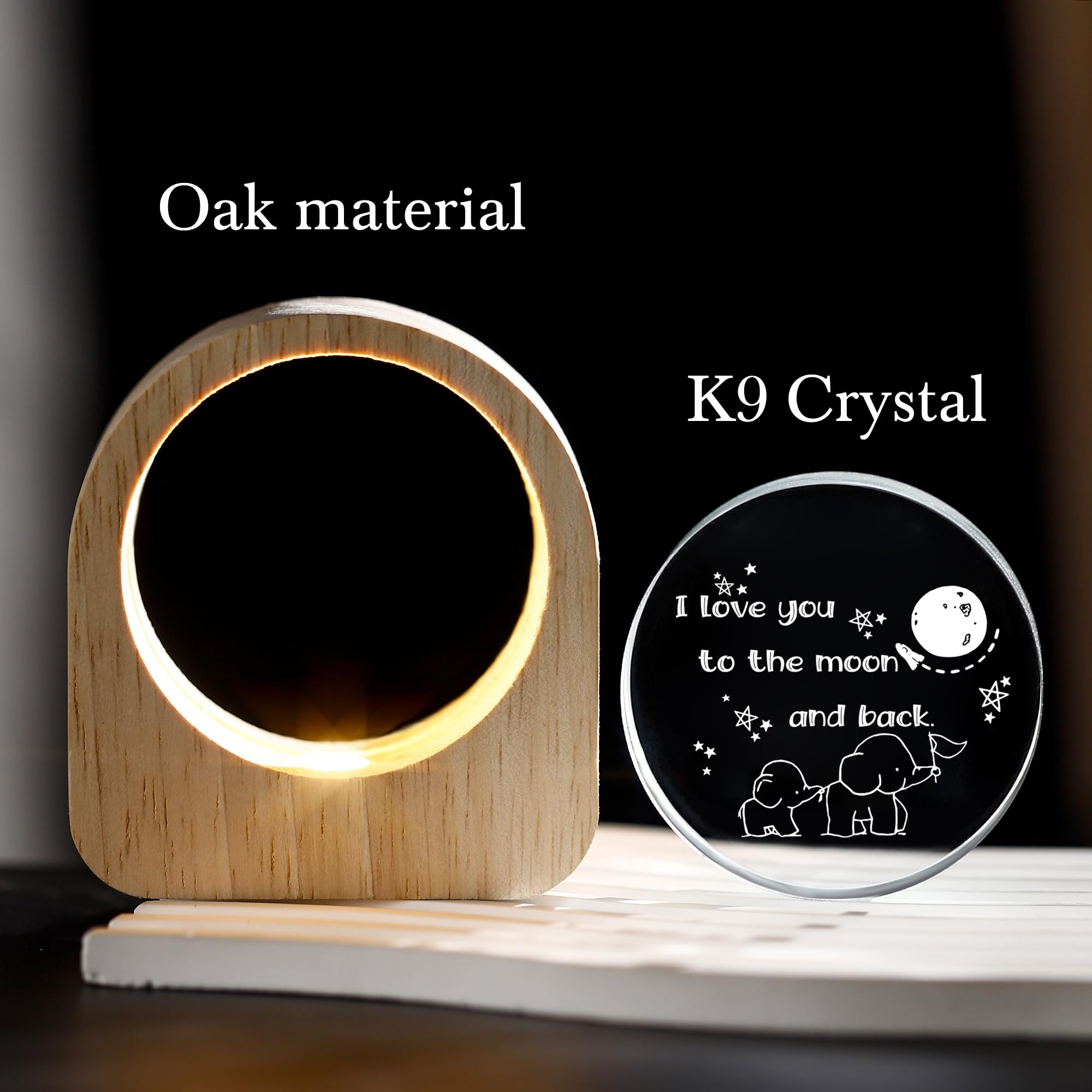 Zhshwat Mothers Birthday Day Gifts For Mom/Daughter  I Love You To The Moon And Back 3D Crystal Night Light Gifts For Mothers Day Thanksgiving Birthday Gifts From Daughter Son