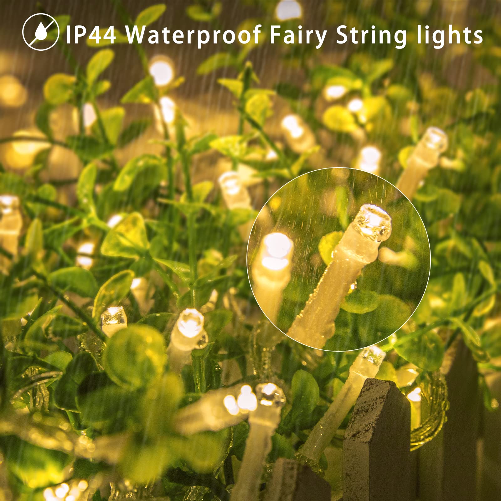 koopower 200 LED Indoor String Lights with Remote and Timer, 65ft Linkable (Max 162.5 FT) Fairy Lights, Plug-in String, 8 Modes,
