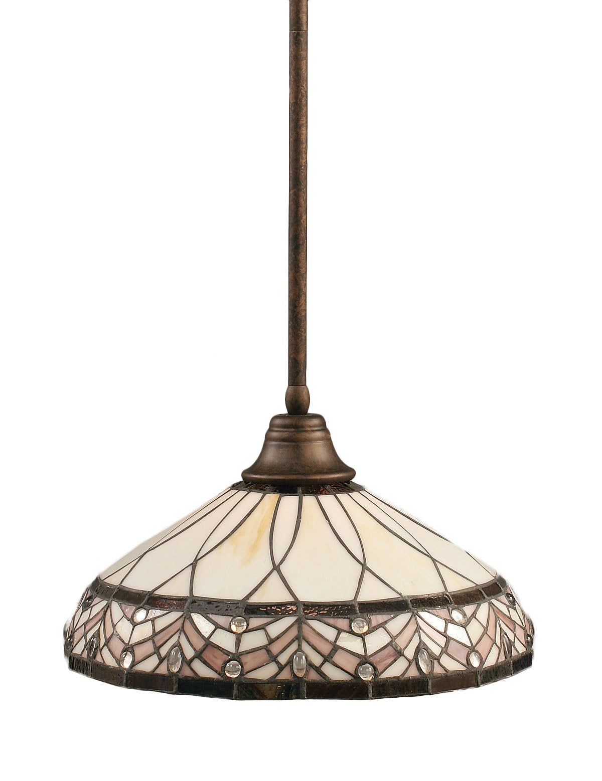 Toltech Lighting 26-Brz-948 16-Inch Stem Pendant Light Bronze Finish With Royal Merlot Tiffany Glass