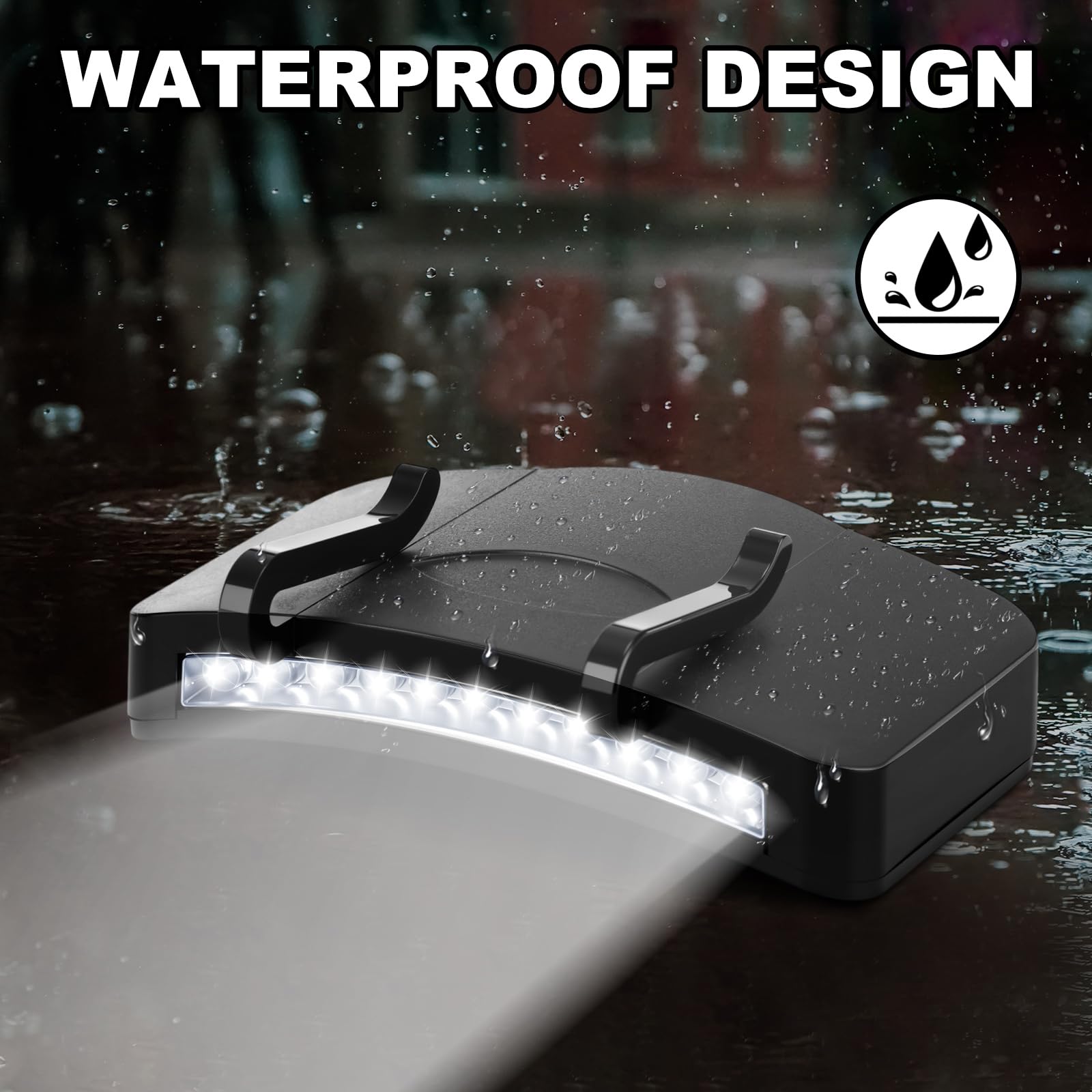 Hortsun 10 Pcs Cap Light Clip 11 LED Lights Clip on Hat Headlamp Rechargeable Cap Brim Lamp Black Waterproof Ultra Bright Headge
