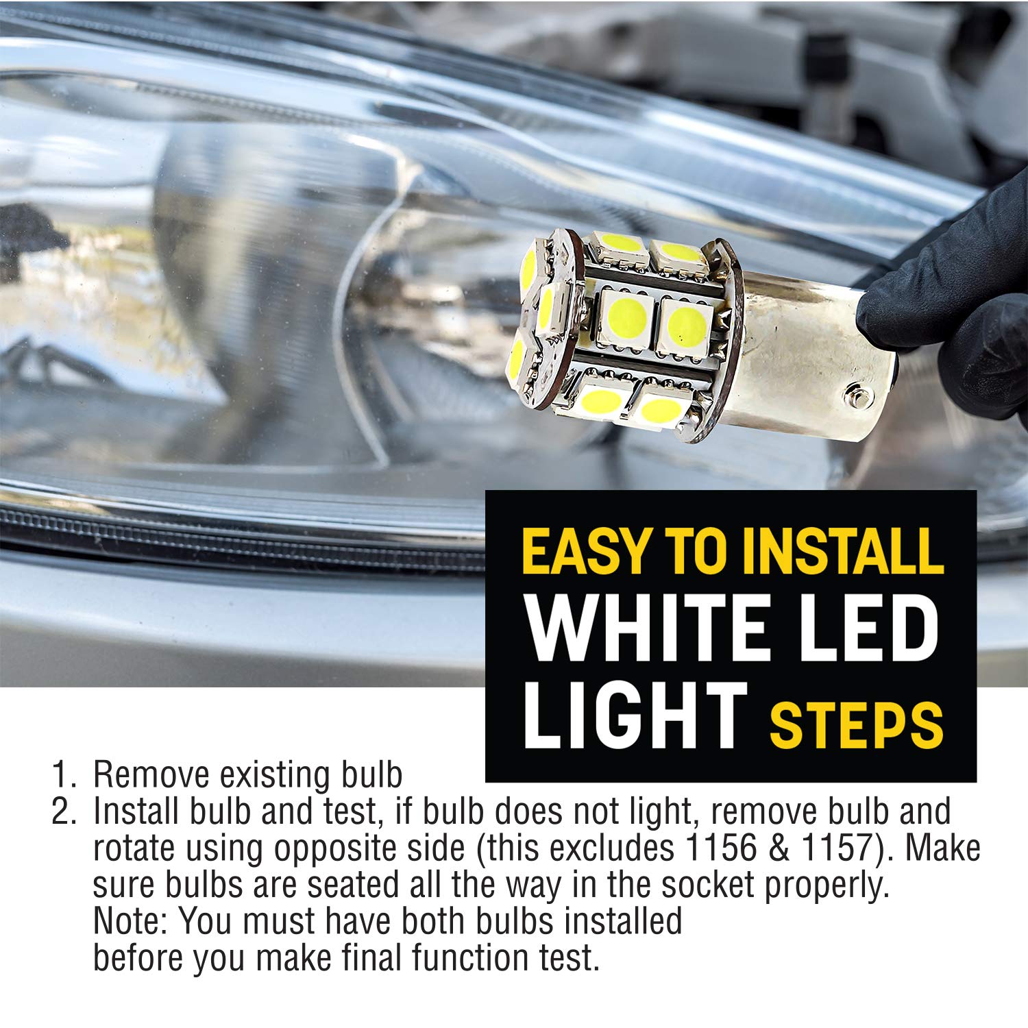 Pilot Automotive (Il-1157W-15-Am) White 15-Smd Led Turn/Tail Light Bulb - 2 Piece