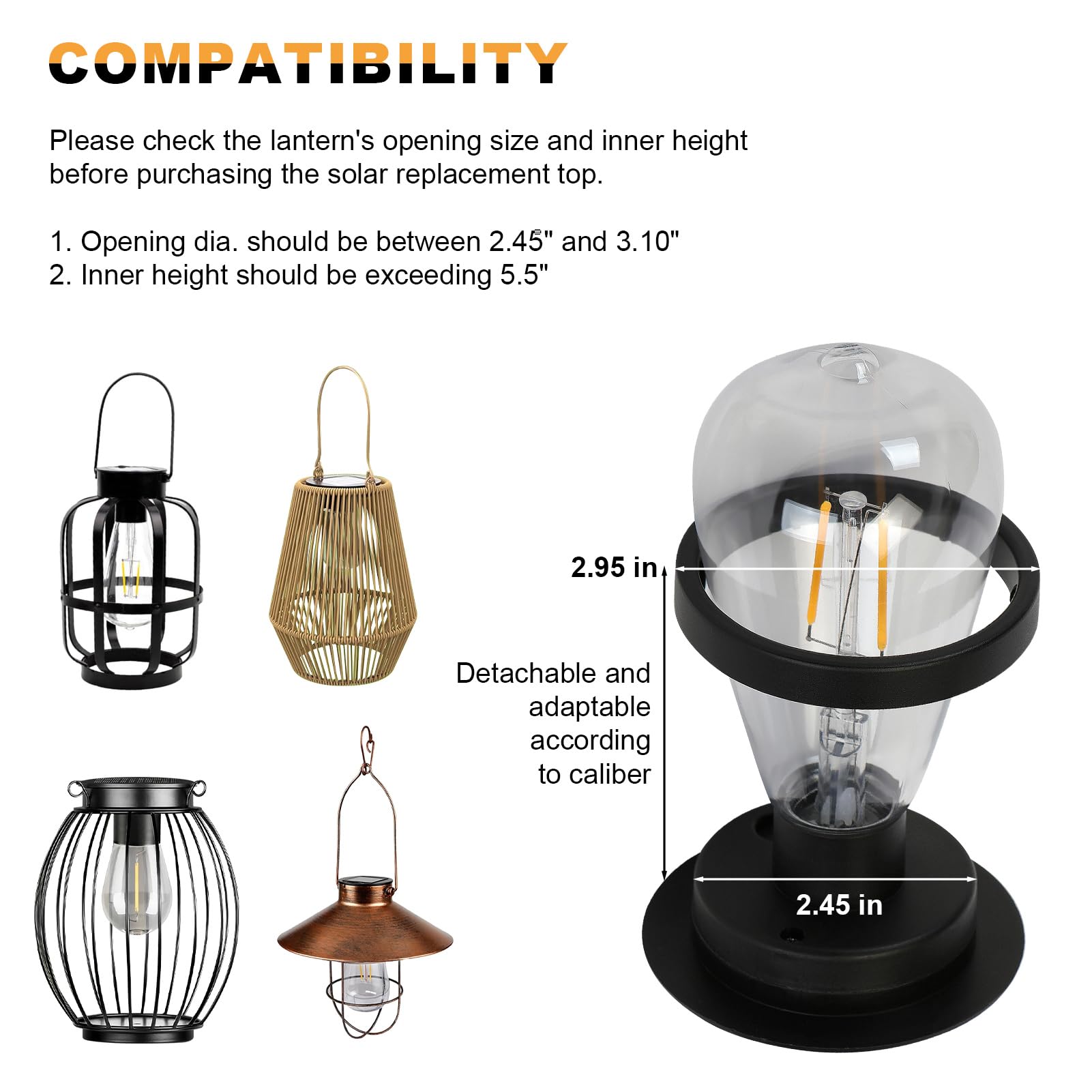 JKIMK Solar Light Bulbs - Waterproof Outdoor Lanterns 2 Pack, Warm White, Multifunctional ABS Design, Model GUO-S64-1-1-1-1