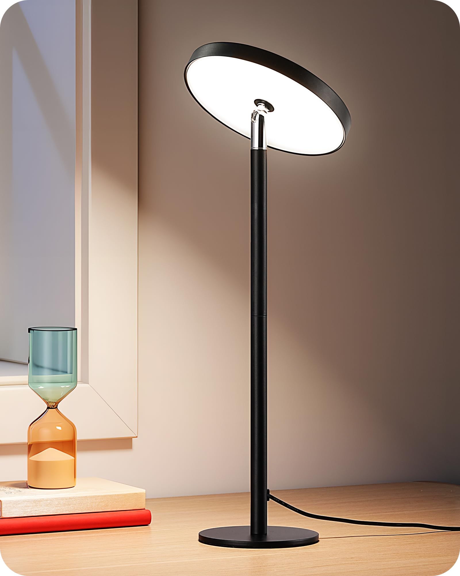EDISHINE LED Table Lamp with 2 Adjustable Height, 5%-100% Dimmable & 3 Color Temperature, Touch Control, Modern Desk Lamp for Ho