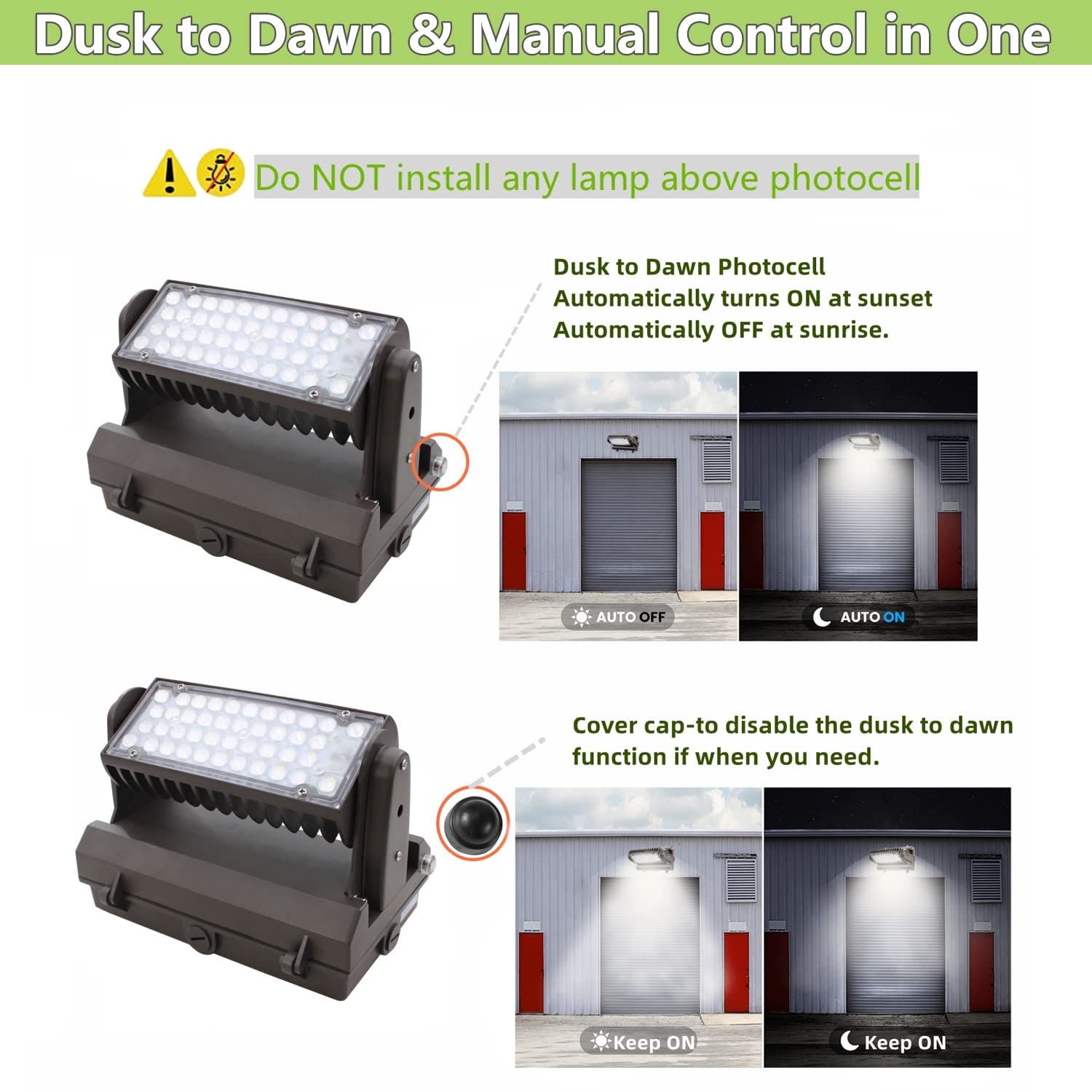 ECCFUTLL Dusk to Dawn 80W LED Wall Pack Light 11200LM 5000K Brown Model RWP80W2