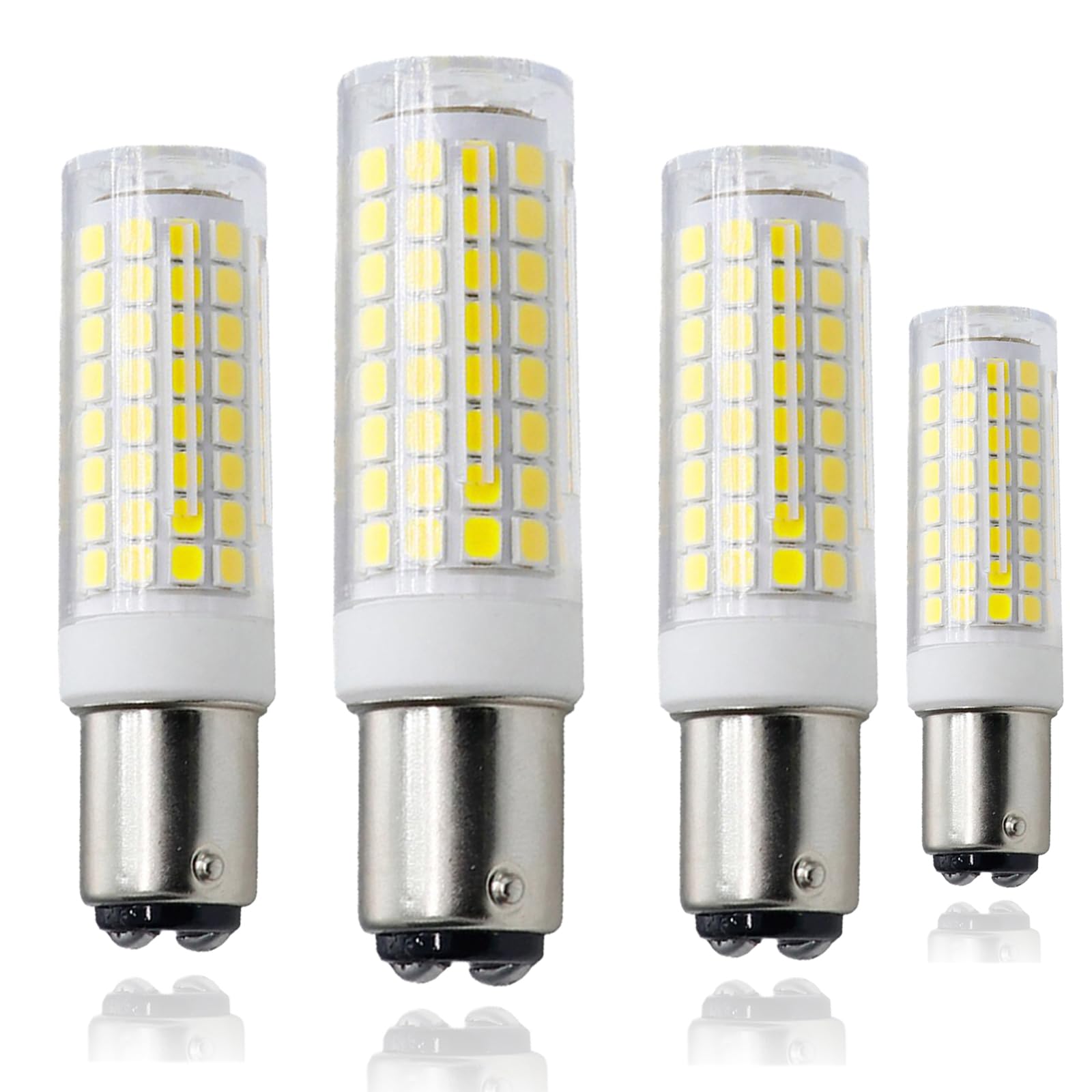 Zssxoled Ba15D Led Bulb 120 Volt Dimmable 6W Double Contact Bayonet Base 60W T3/T4 Halogen Equivalent, Ba15D Led Corn Bulb White