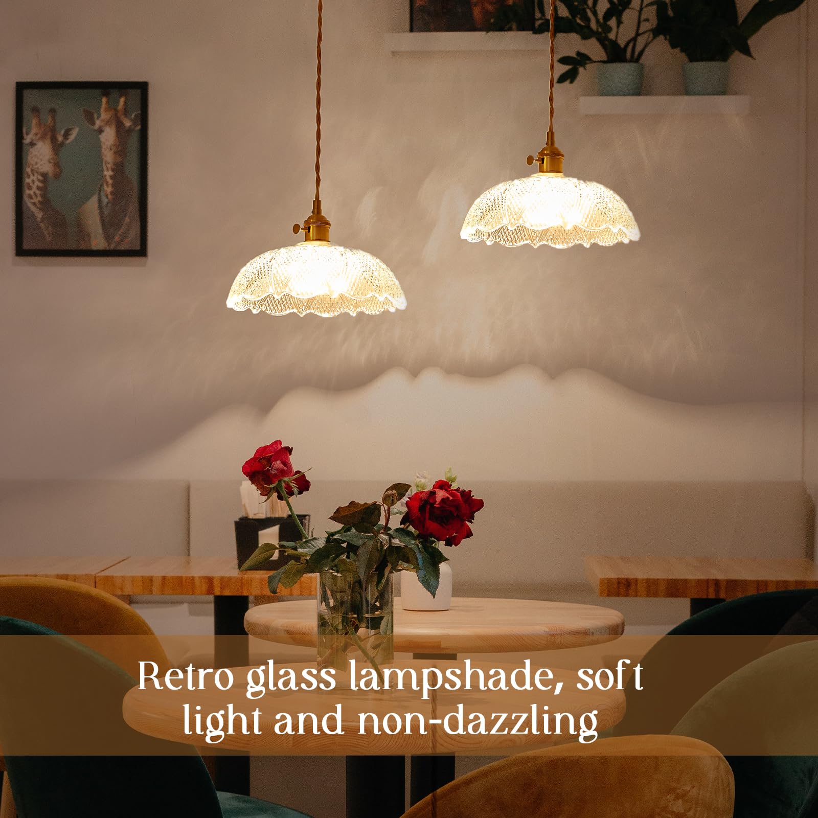 Oyisen Hanging Lamp Plug In,Golden Adjustable Light Cord Plug In Pendant Light 9.8 Inch Glass Lampshade Hanging Ceiling Light Kitchen Island Pendant Lights For Bedroom