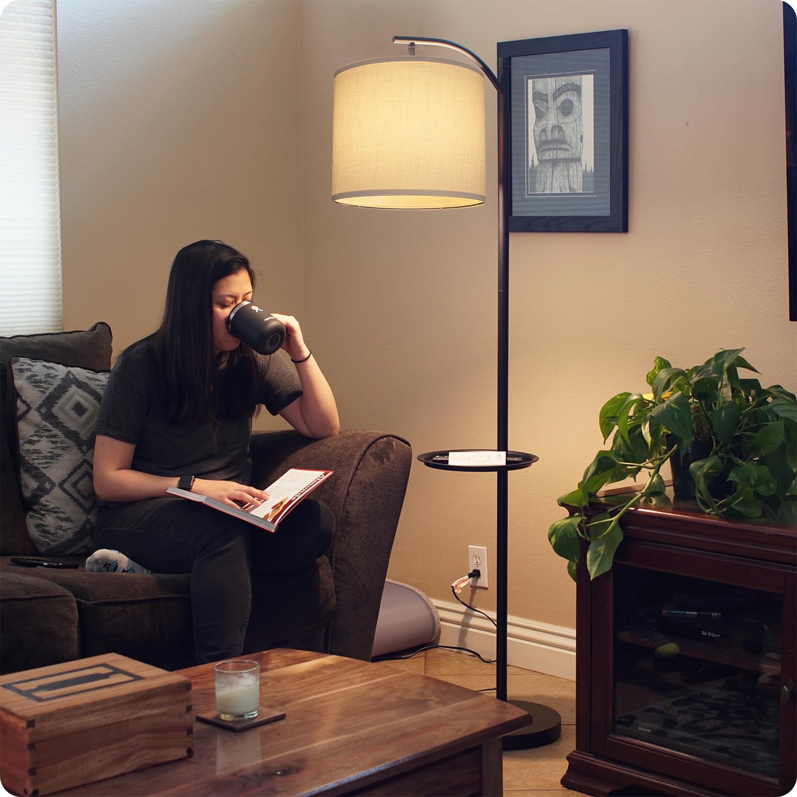 LEYINPEI White Large Drum Lampshade 13 x 11, Natural Linen Replacement Shade for Table & Floor Lamps, Easy Assembly