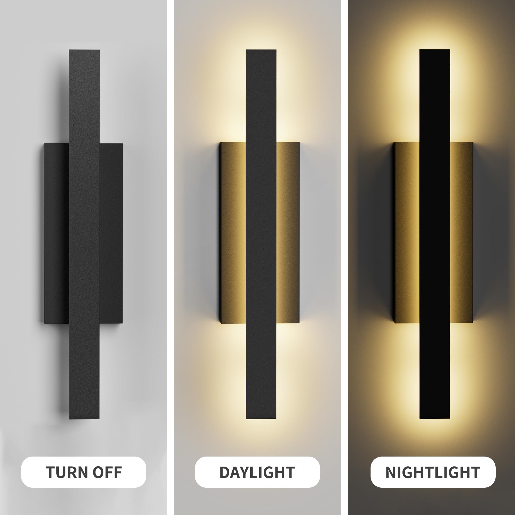 Lamqee 31 Inch Aluminum Long Outdoor Wall Lights  3000K 1600Lm 32W Led Modern Exterior Lighting Fixtures  Ip65 Waterproof Matte Black Linear Outside Sconce Wall Mount For House Porch Patio Garage Door