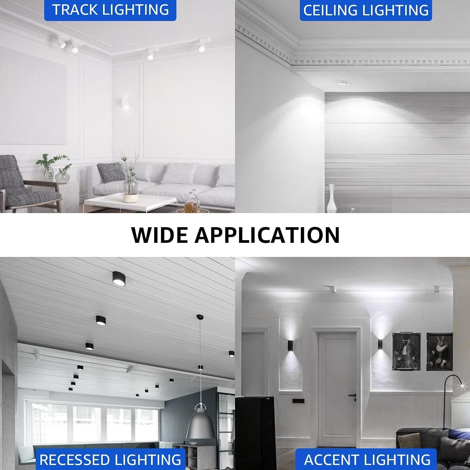 MASTERY MART Dimmable GU10 LED Light Bulbs 4.5W 5000K Daylight White 400lm Energy Saver 4 Pack for Track Lighting