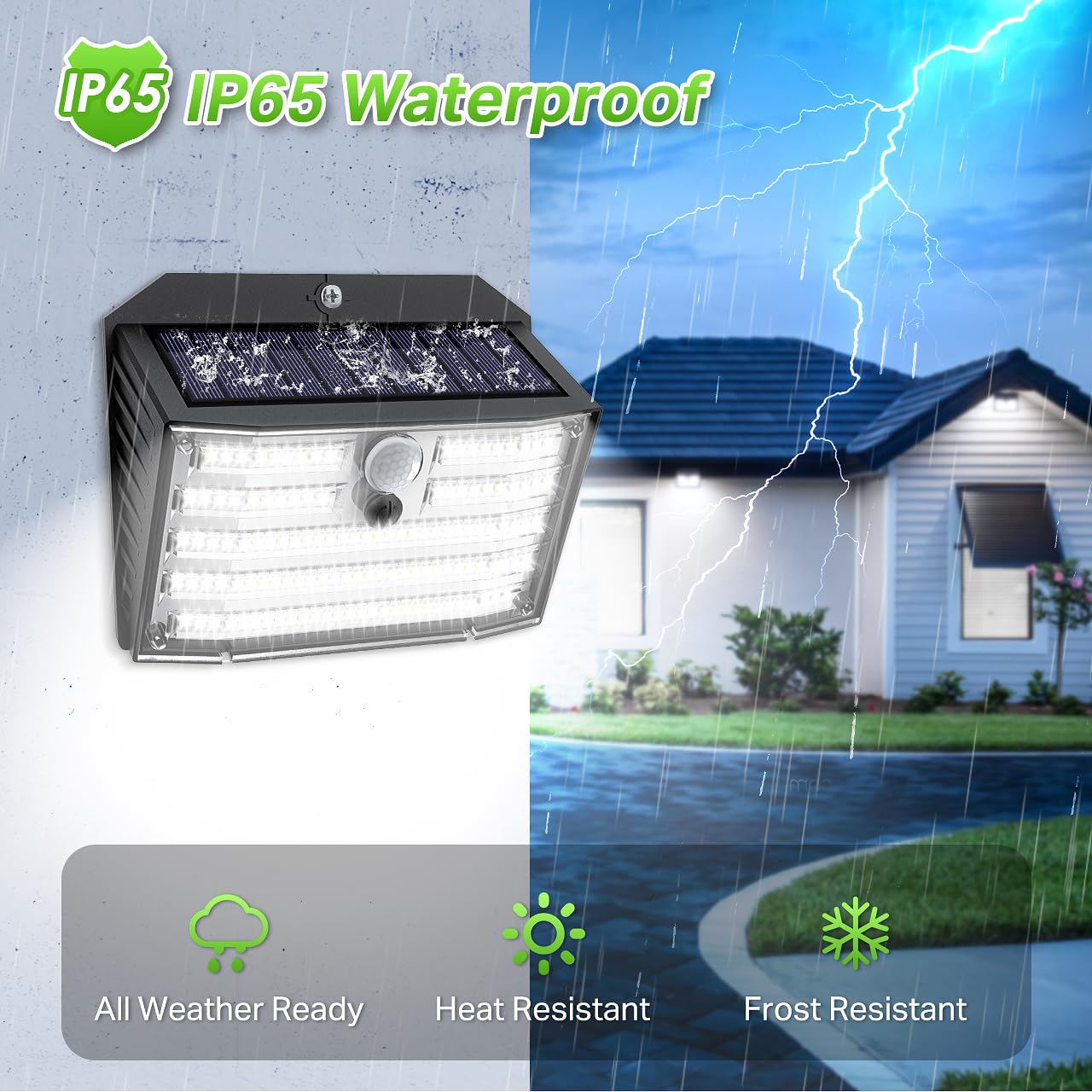Claoner Solar Lights Outdoor 126 Led Wireless Motion Sensor 4 Pack Ip65 Waterproof Cool White Sl124Ab-Us