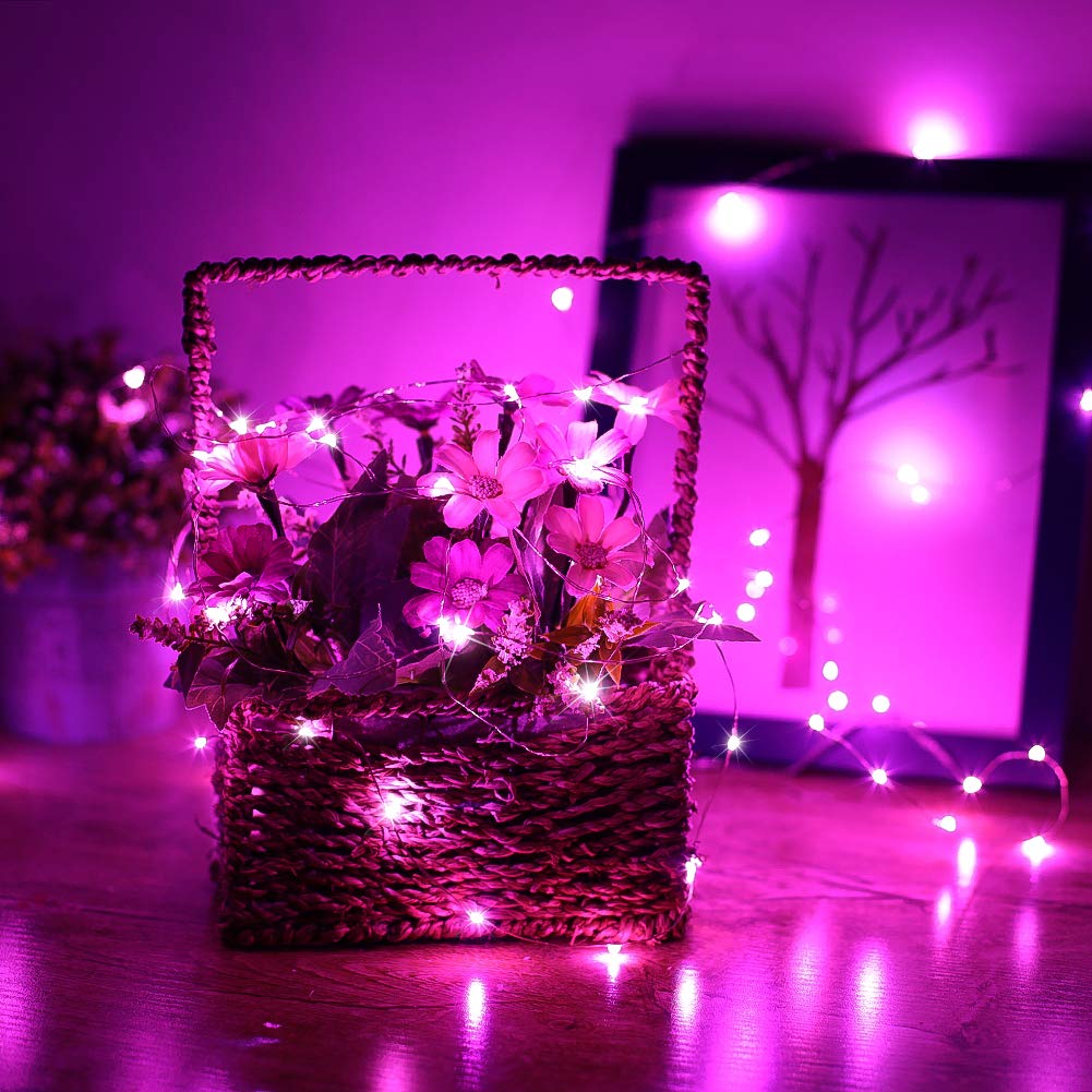 Ykb 6 Pack Pink Fairy String Lights Battery Operated Fairy Lights Starry String Lights On 3.3Ft/1M Silvery Copper Wire Diy Christmas Decoration Costume Wedding Party Halloween Easter