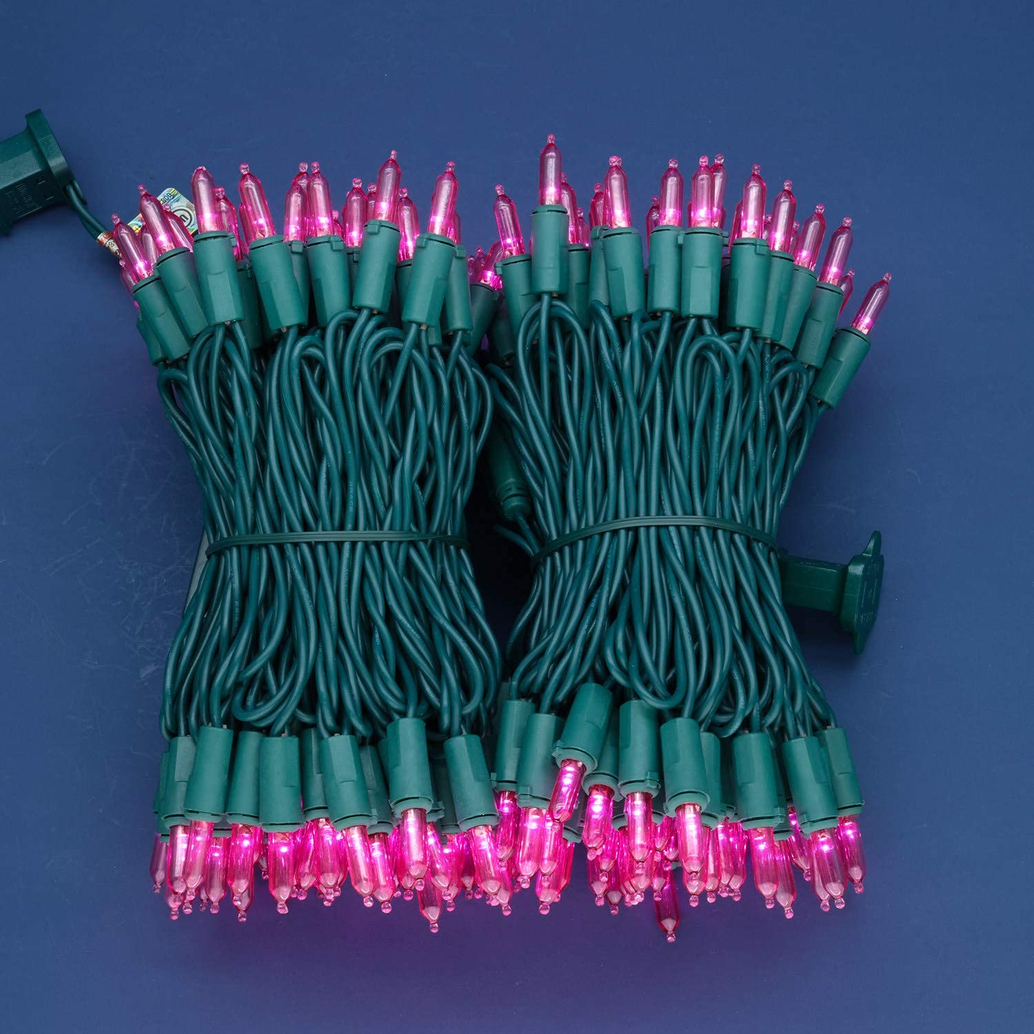 Sweet Shine 200 Count Pink Led Christmas Lights, 66 Ft Green Wire, Ul Certified String Lights