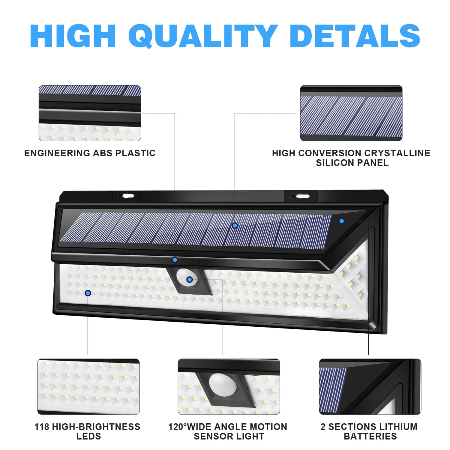 Hiseanllo Solar RV Porch Light, Motion Sensor with Remote Control, Waterproof, Black, Model RPL78