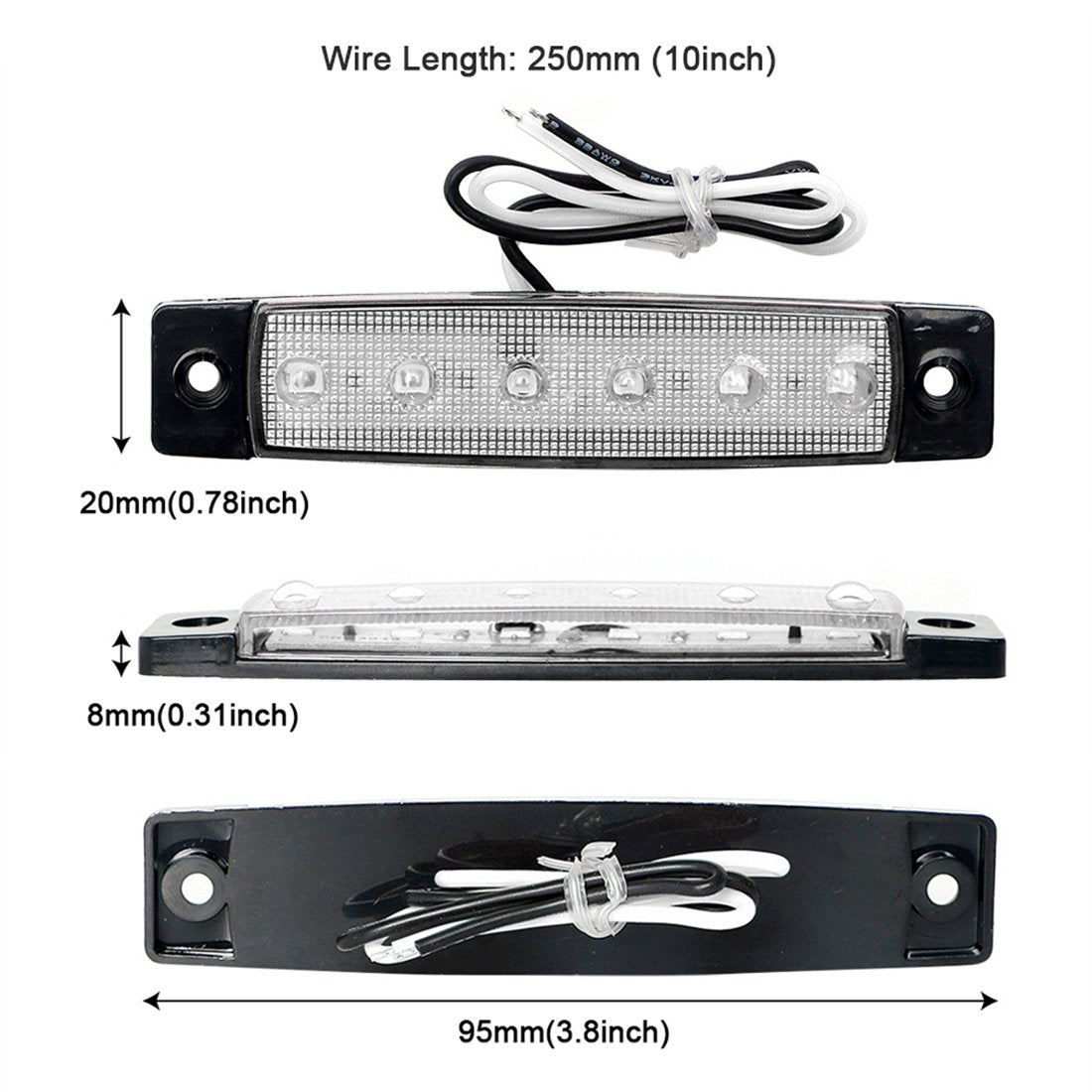 Shangyuan Led Interior Boat Lights, Utility Slim Strip Bar Light Fit Courtesy Lighting Cockpit Lights Navigation Light White (Pack Of 2)