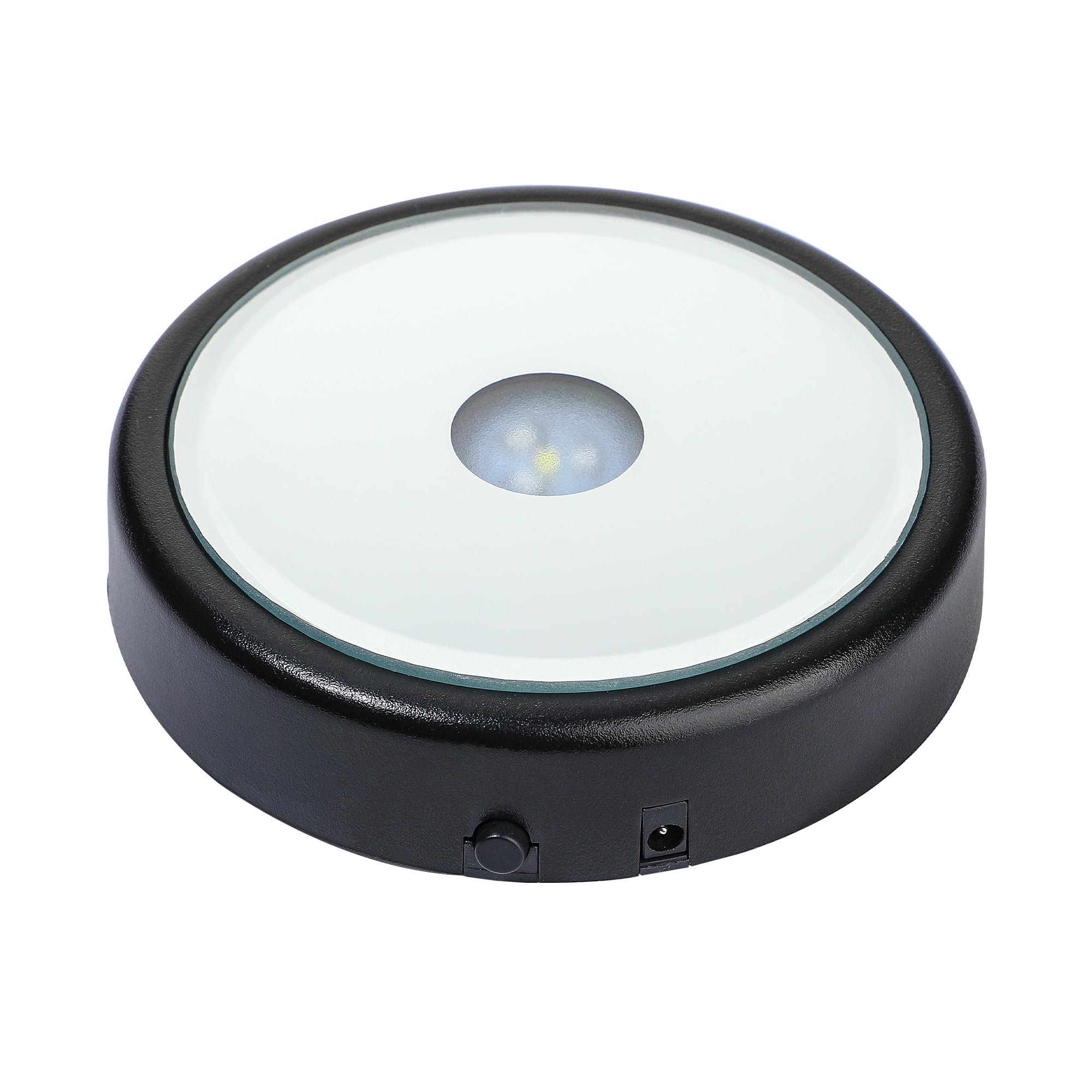 ZEERSHEE 3.8*0.9inch LED Light Base for 3D Crystal Glass Art 6 Lighting Mode Color Change Lighted Up Round Display Stand (Mirror