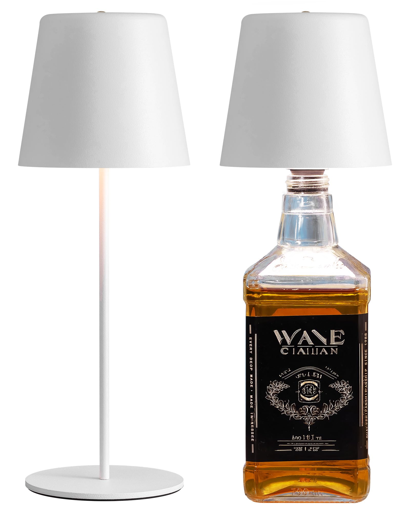 Newsee 2 Pack Bottle Lamp For Rechargeable Cordless Table Lamps, Led 3 Color Dimmable Battery Powered Wine Bottle Light, Portabl