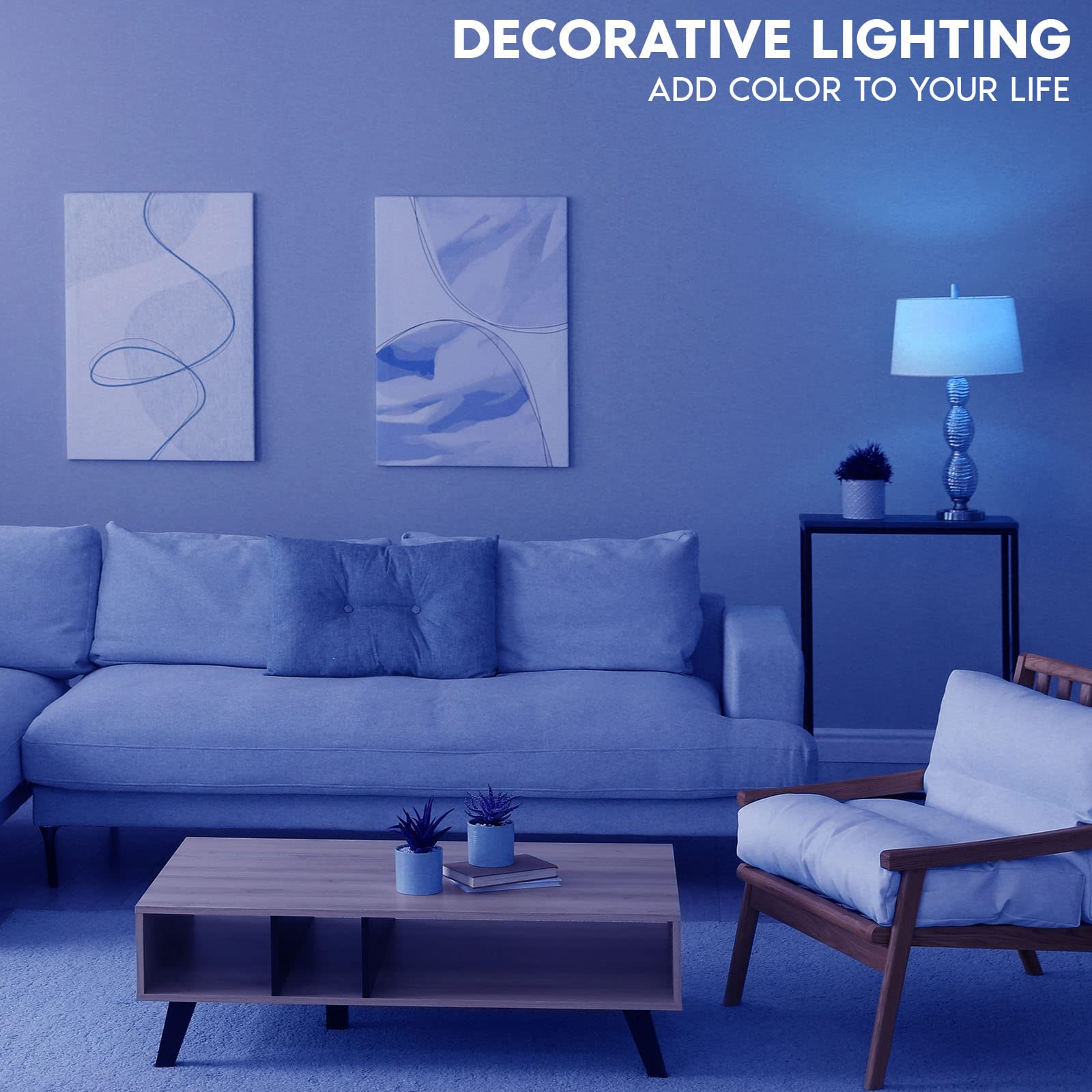 LUXRITE E12 LED Filament Bulb, 4.5W, Blue Glass, Candelabra, 6 Pack, Model LR21743-6