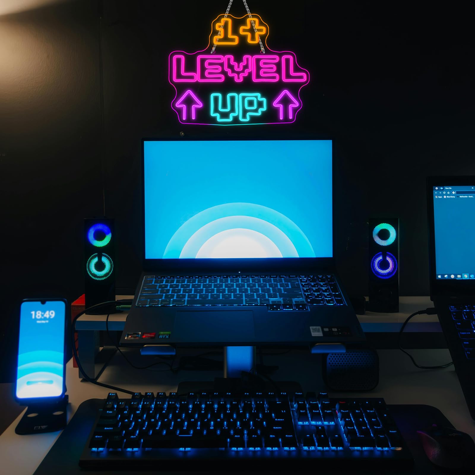 Horseneon Level Up Game Neon Sign Gamer Lights Gaming Led Wall Decor For Gaming Rooms  Esports Arenas & Streamer Setups Gaming Neon Sign Gamer Led Retro Arcade Style Game Lighting