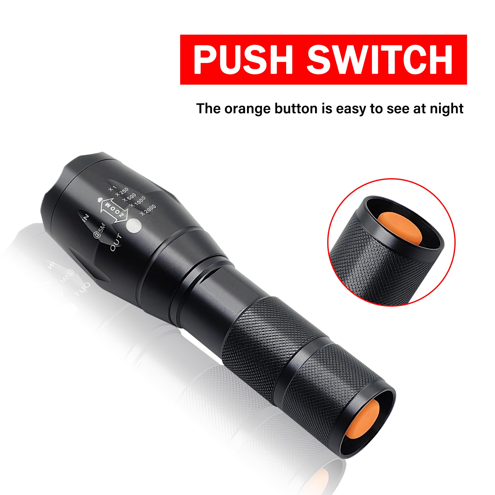 Souyos Green Light Flashlight, Single Mode Green LED Hunting, Zoomable Varmint Predator Coyote Hog, Green Flashlight for Night V