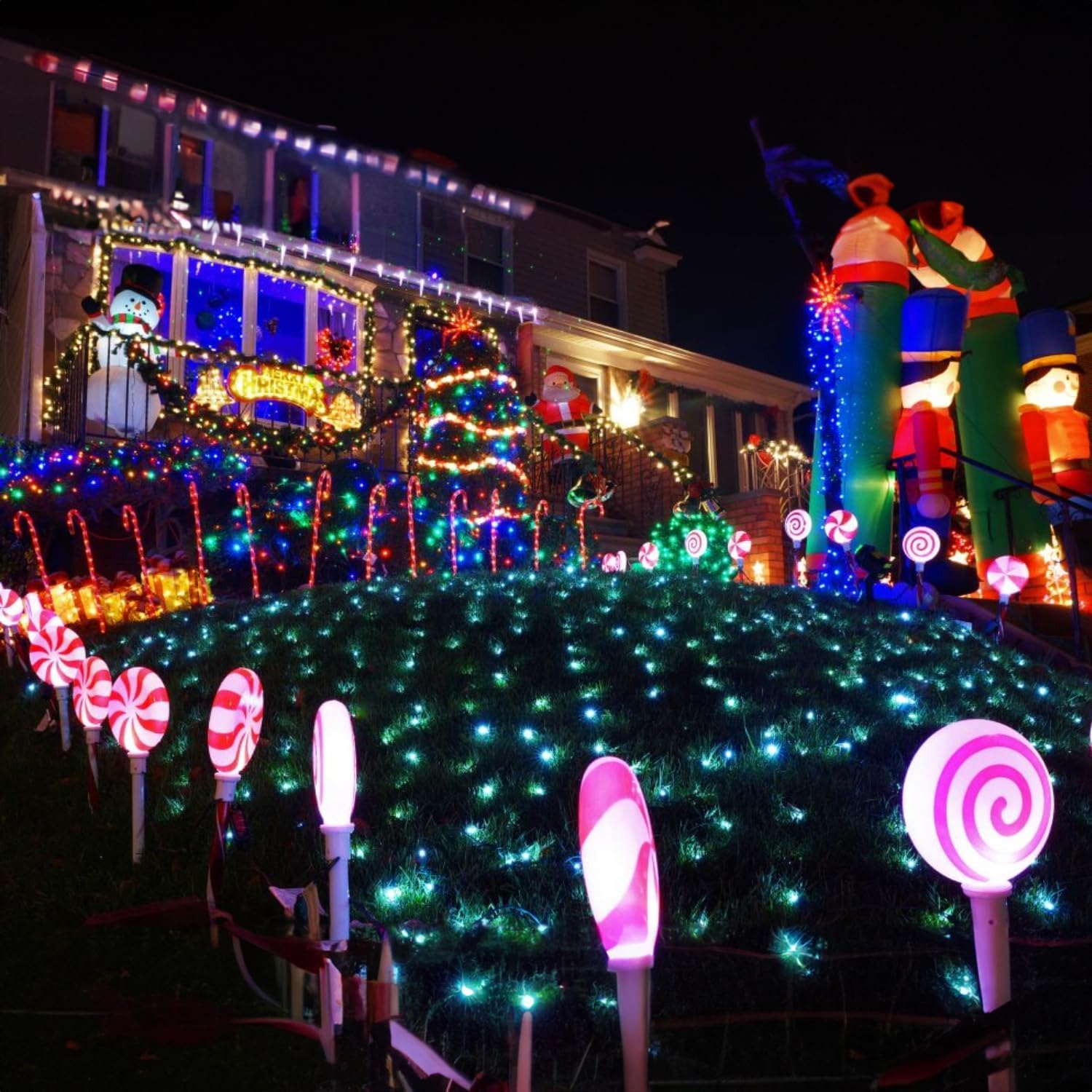 TW SHINE Color Changing Christmas Lights, 66 FT, 200 LED, RGB, Waterproof, Model HB-200COI, for Indoor/Outdoor Decorations