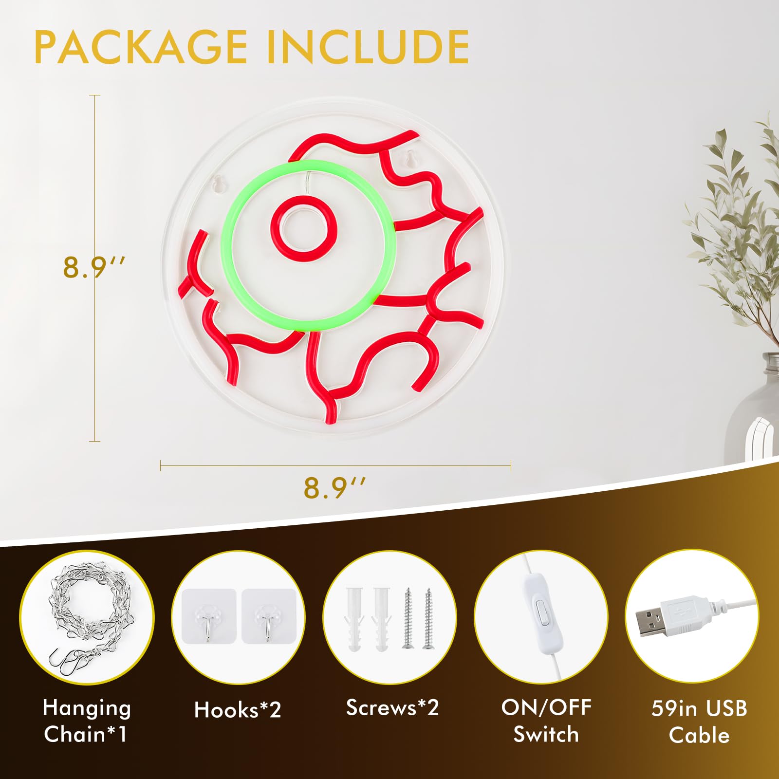 Halloween Light-up Decoration Neon Sign - Halloween Skeleton LED Neon Light for Window Decor, Skull Decoration LED Decor for Hom