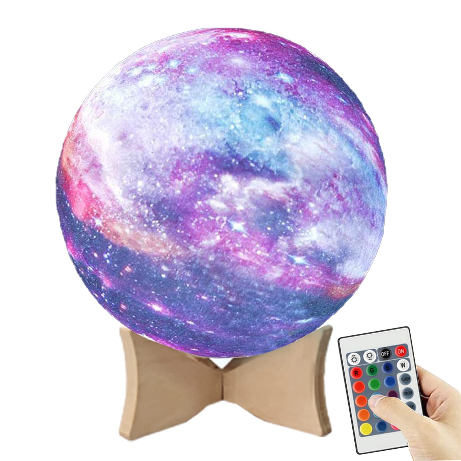 YouOKLight Moon lamp, 16 Colors LED Star Light Kids Night Light Galaxy Lamp with Stand, Remote, Touch Control and USB Rechargeab