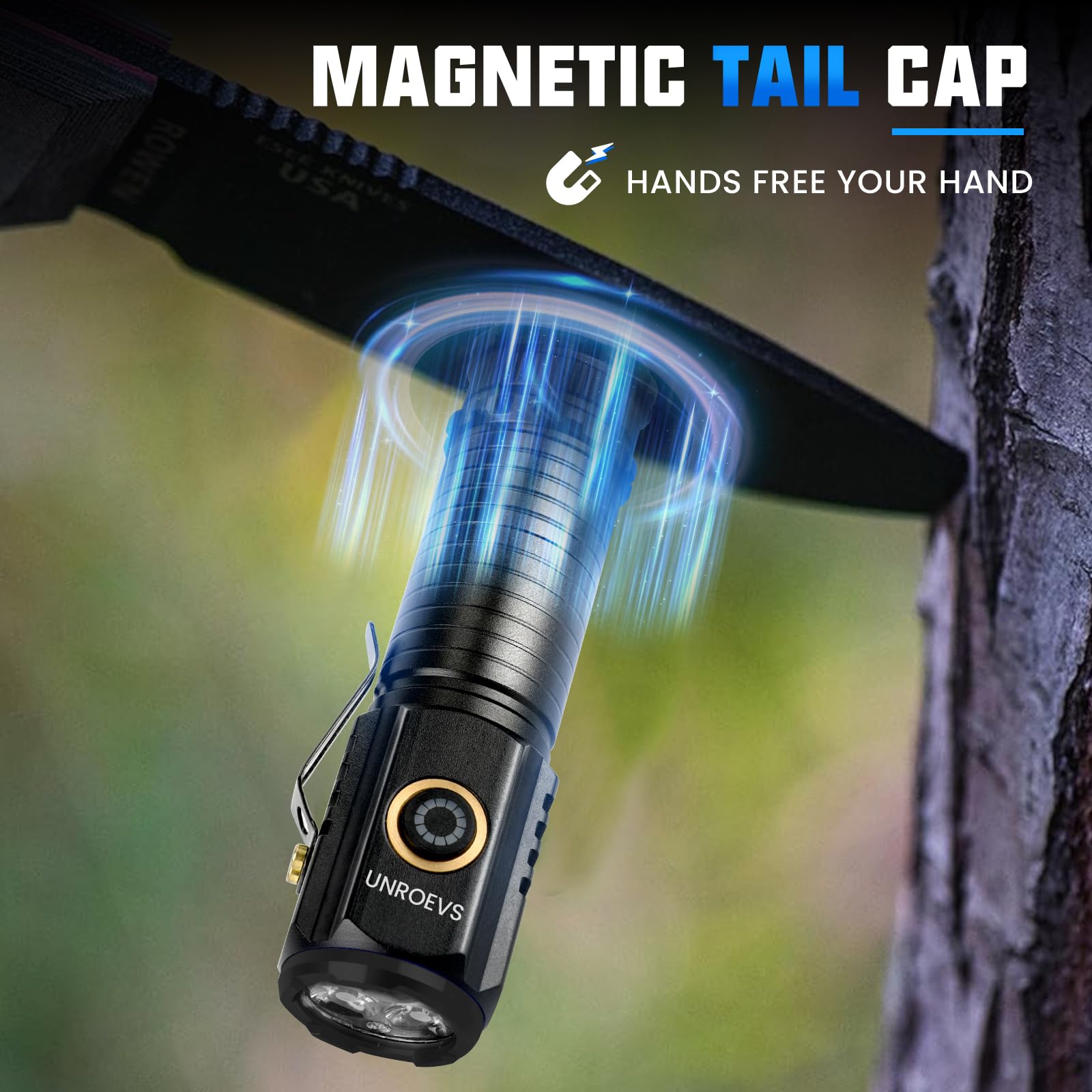 Unroevs 2550 Lumen 2-In-1 Small Flashlight,Led Rechargeable Flashlights High Lumens Usb C Charge,Small Powerful Flashlights With