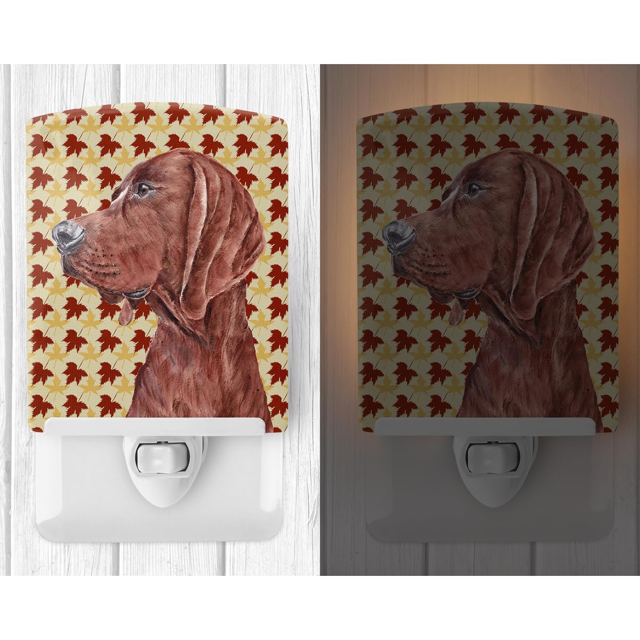 Carolines Treasures Ceramic Night Light, Redbone Coonhound Design, 6x4x3in, Multicolor, Model SC9683CNL, UL-Certified