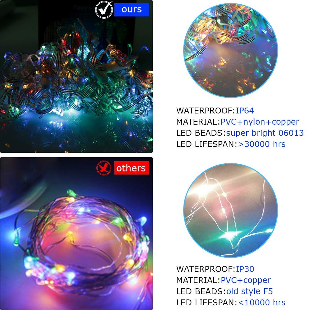 Yeoleh String Lights Curtain,Usb Powered Fairy Lights For Party Bedroom Wall,8 Lighting Modes & Ip64 Waterproof Ideal For Wedding Valentines Day Decor (Multi-Colored,7.9Ft X 5.9Ft)