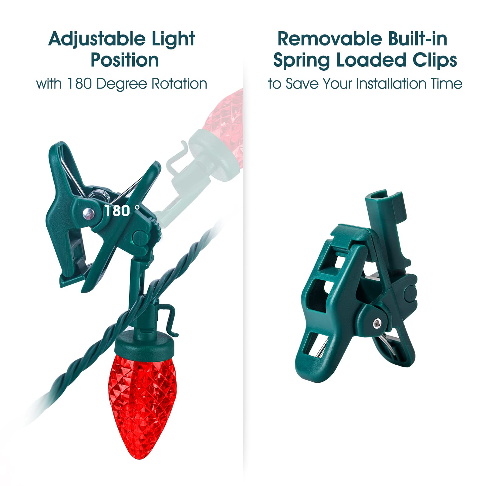 Minetom C9 LED Christmas Lights Outdoor, 100 LED, 68Ft, Waterproof, Multicolor, Model GY-C9-X-33-3B