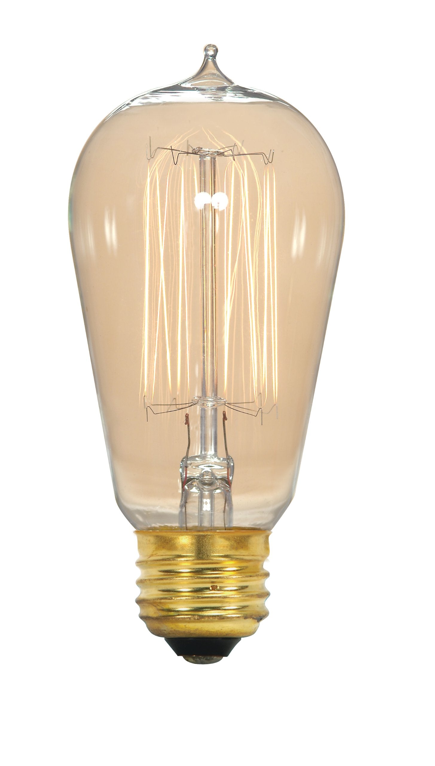 Satco S2413 ST19 40W Incandescent Light Bulb, Dimmable, Medium Base, Soft White 2700K, Vintage Cage Coil Design