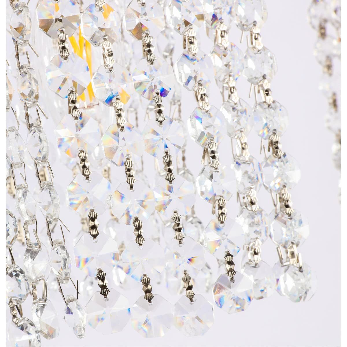 Living District Phineas Midcentury Modern 3 Light Bathroom Wall Sconce in Brass and Clear Crystals