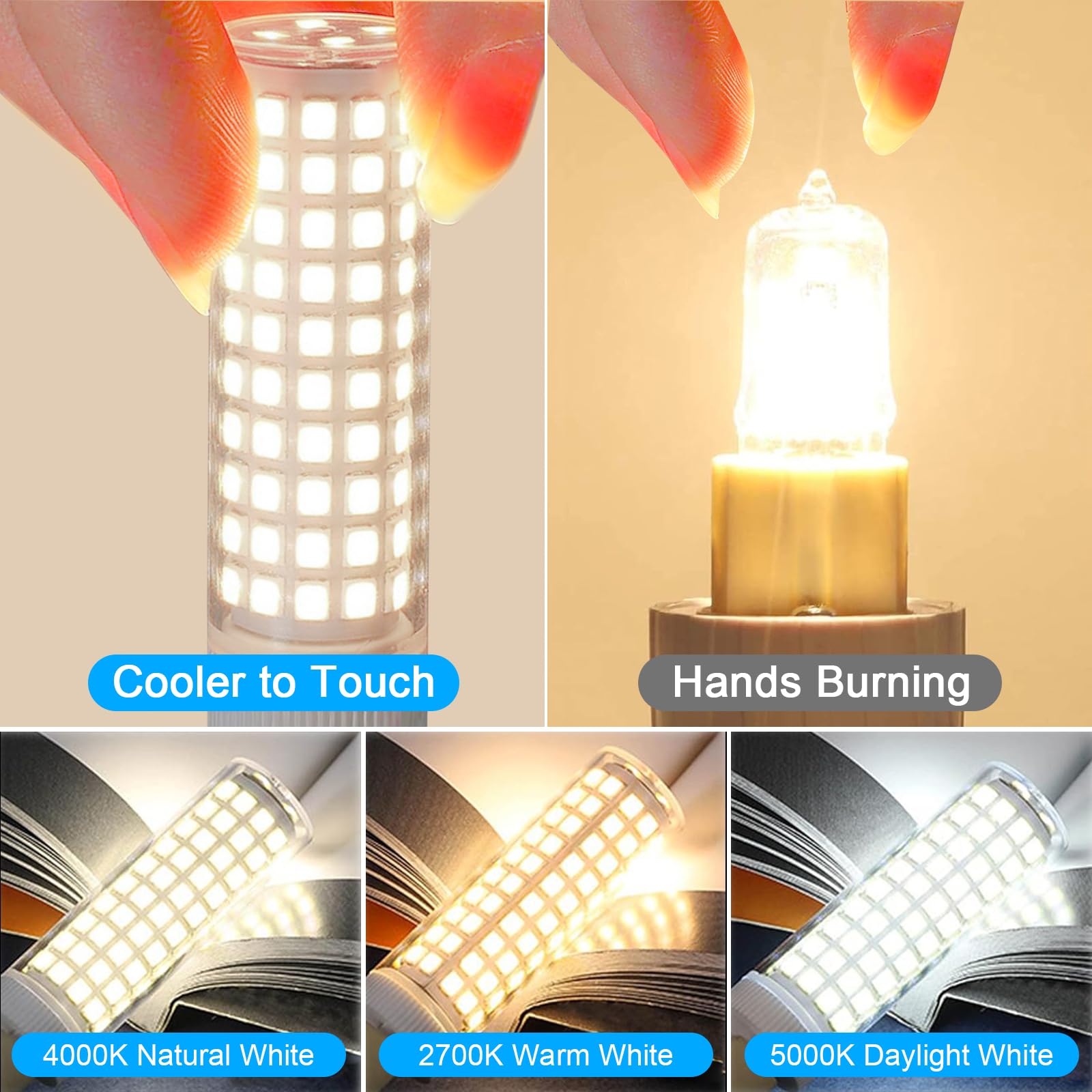 Dumiloo G9 Led Bulb 6W 60W Halogen Equivalent 4000K Natural White High Brightness 600Lm  Ac120V T4 G9 Bulbs With Long Lifespan For Chandeliers Home Lighting G9 Bi-Pin Ceramic Base Non-Dimmable 6 Pack