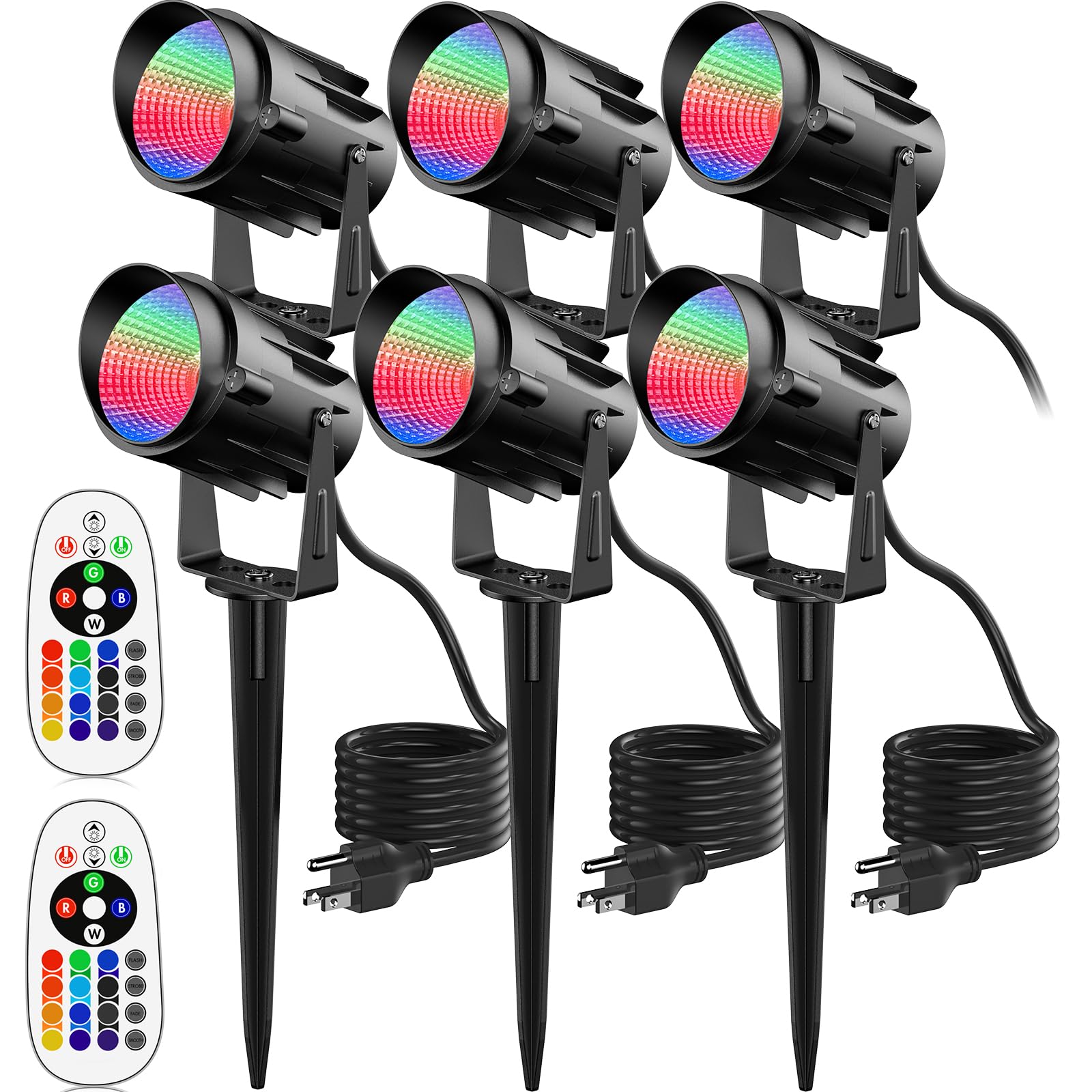 Spot Lights Outdoor RGB Spotlight Outdoor 12W Color Changing Landscape Lights with Remote Control Outdoor Spotlight for Decorati