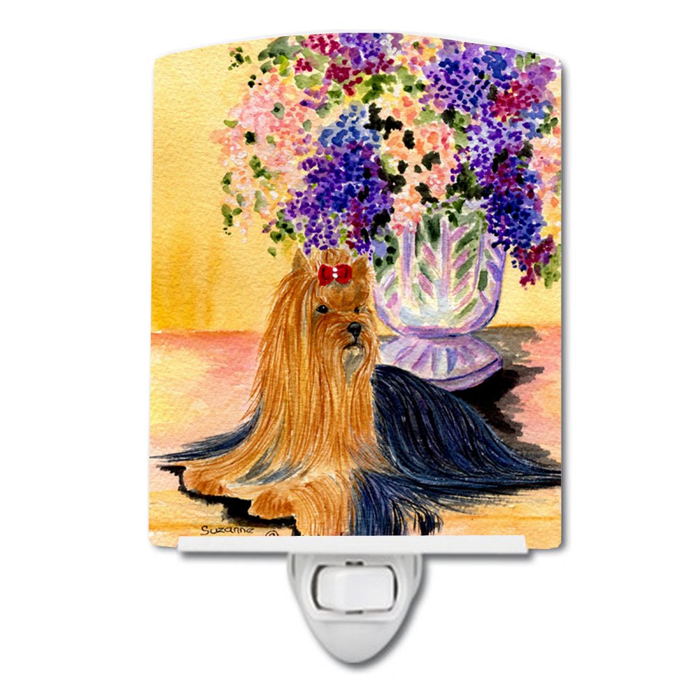 Carolines Treasures Yorkie Ceramic Night Light, UL-Certified, 6x4x3in, Multicolor, Model SS8304CNL