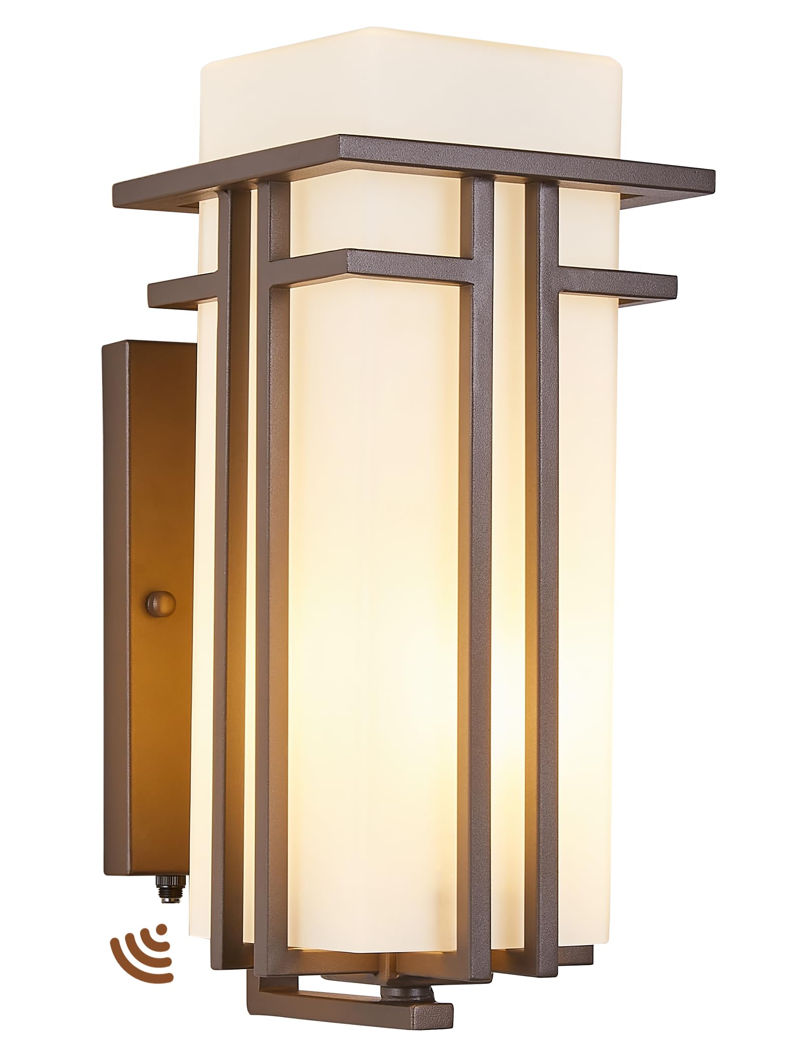 15.35''H Matte Brown Outdoor Wall Light Large Outdoor Wall Lantern Oil Rubbed Bronze Exterior Light Fixture Waterproof Metal wit