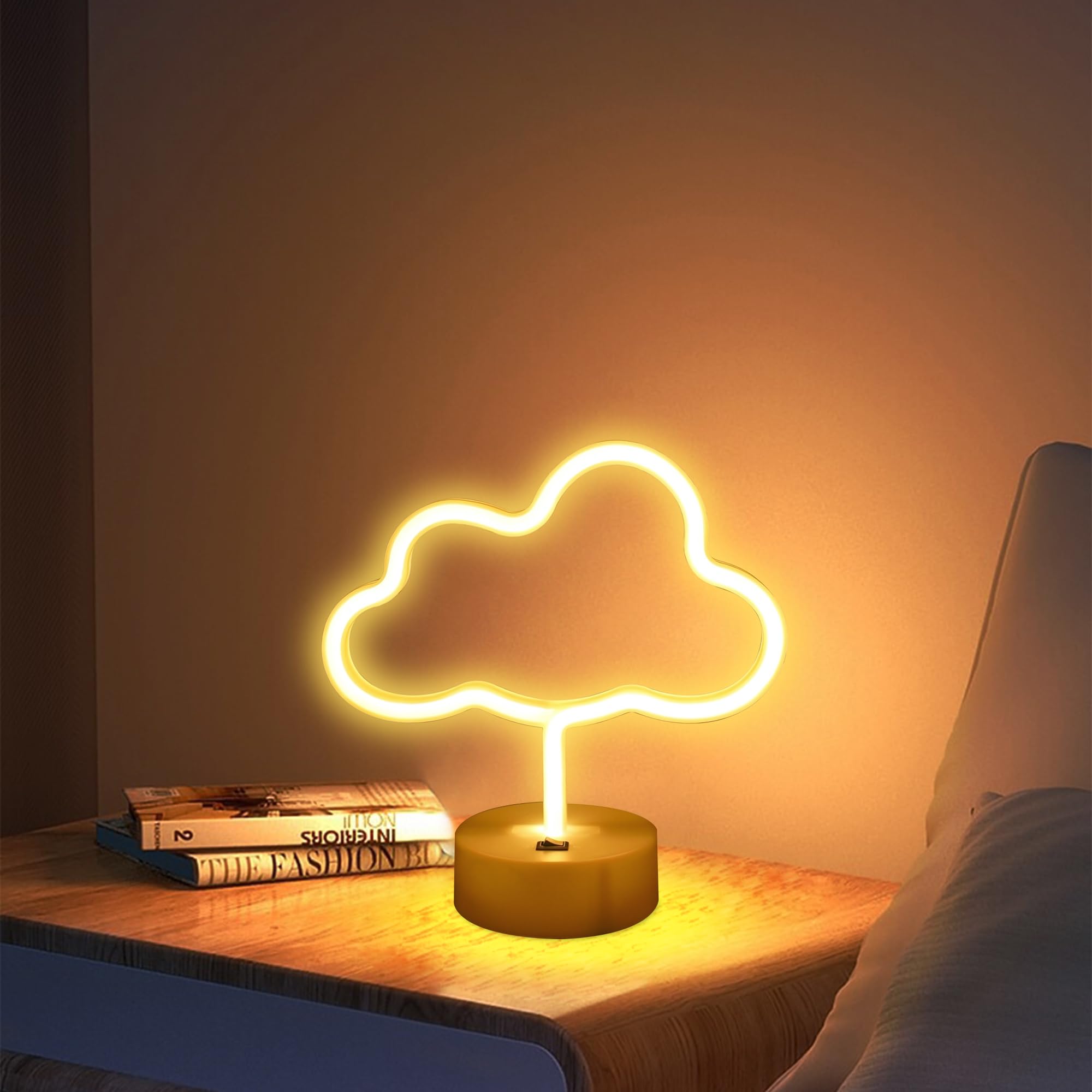 Enuoli Cute Cloud Neon Light Led Cloud Shaped Decor Night Lights Marquee Neon Sign Table Decor For Christmas Party Birthday Kids