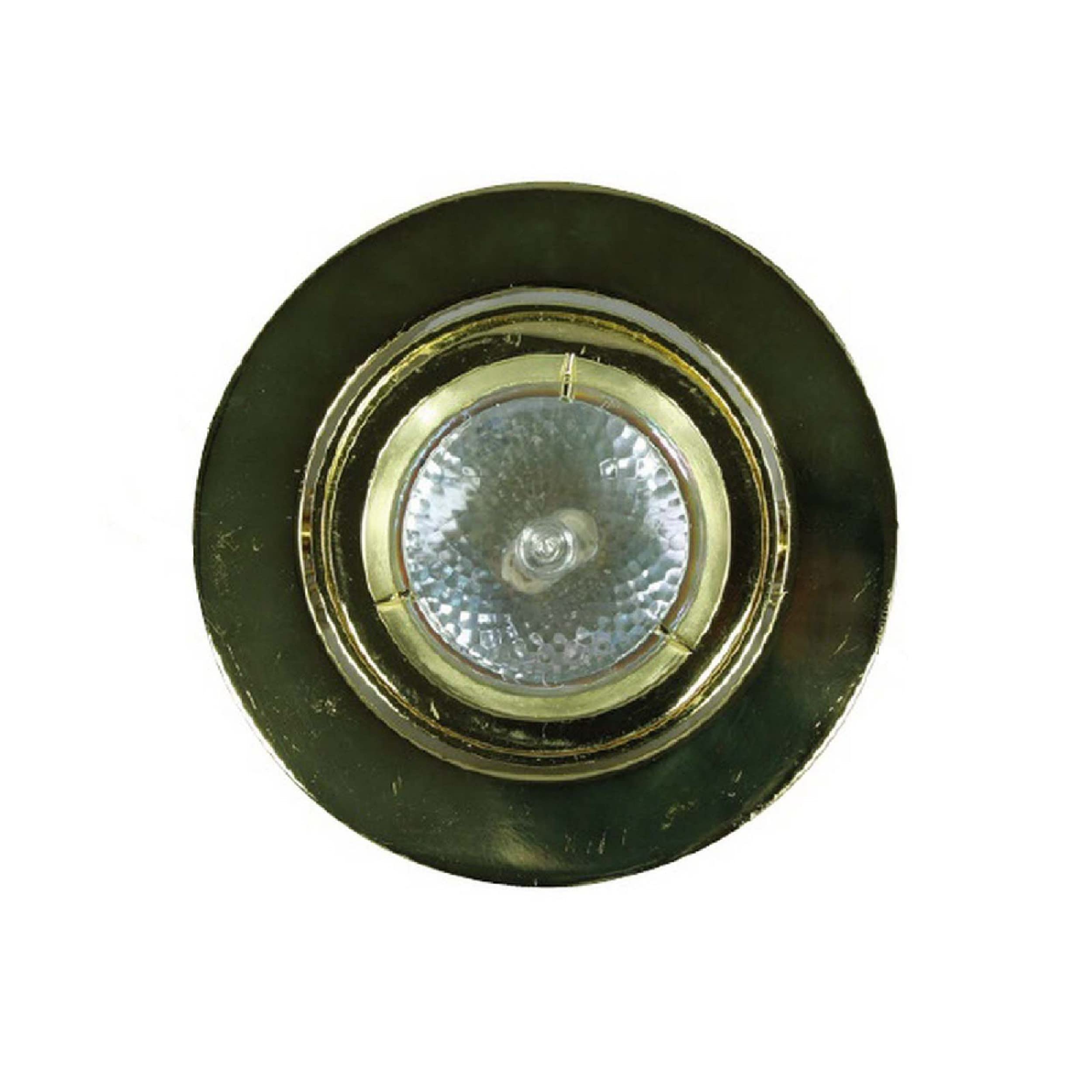Benjara BM272354 4 in. 12V Round Ceiling Light with Metal, Antique Brass
