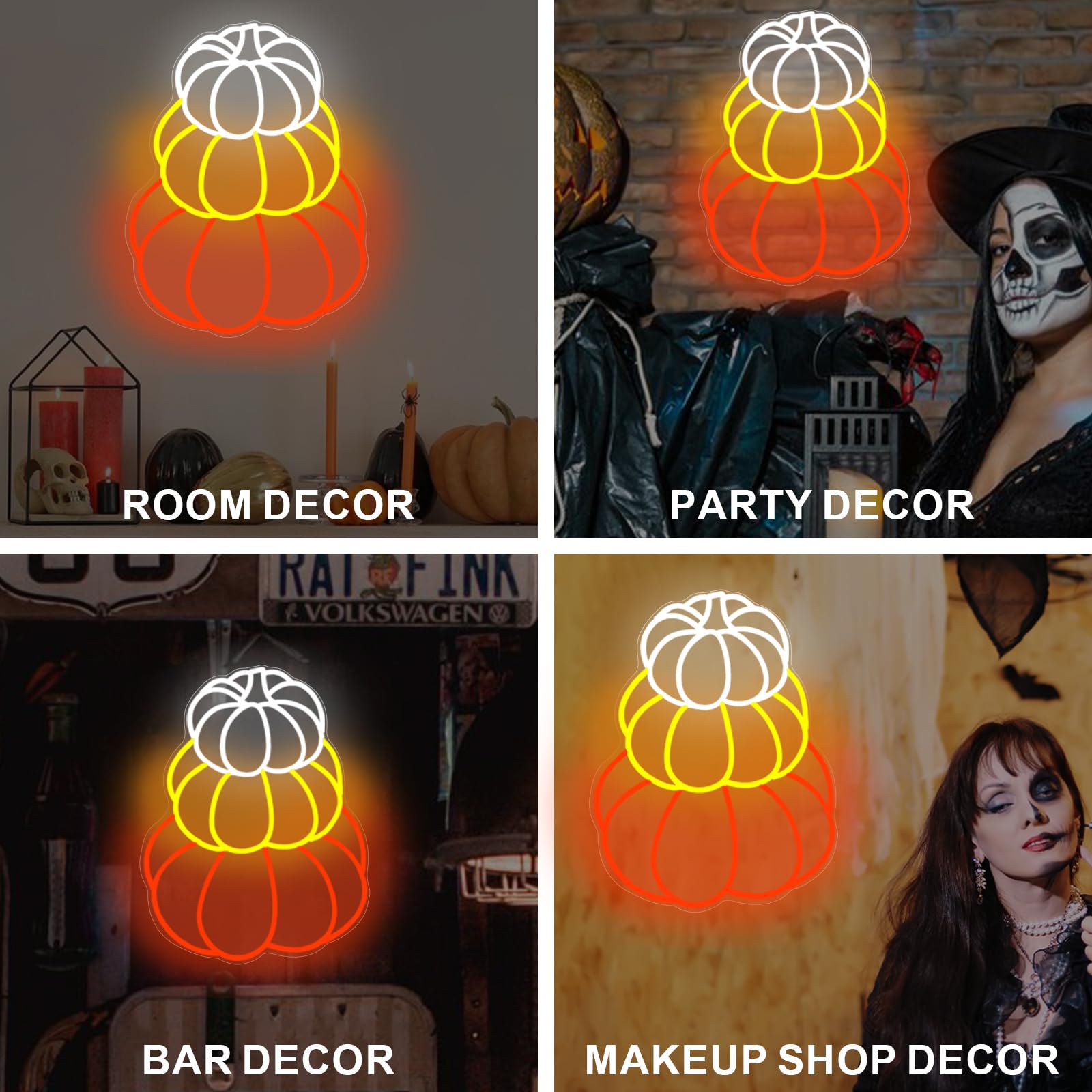 Halloween Pumpkin Led Neon Sign  Wall Decor For Bedroom & Party  Halloween Party Decor Led Lights  Kids Room Neon Light Sign Usb Powered For Halloween Bedroom Gaming Room Man Cave Bar Birthday Gifts