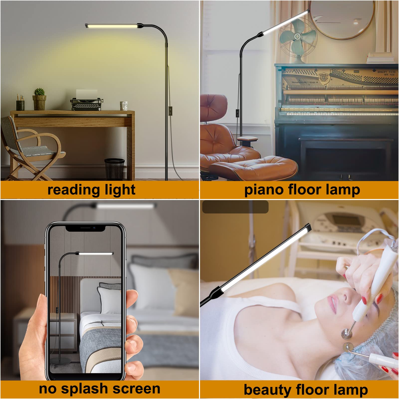 Daysoft Led Floor Lamp Bright Standing Lamps For Office Eyelash Lamp For Extensions Lash Light Tattoo Light Eye Caring Reading Lamp For Living Makeup Light For Bedroom