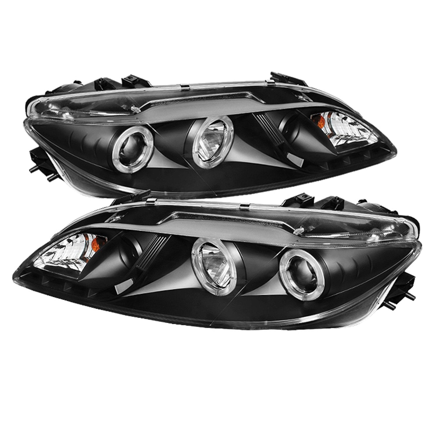 Spyder Auto 5042538 LED Halo Fog Lights Projector Headlights for 2003-2005 Mazda 6  DRL Black