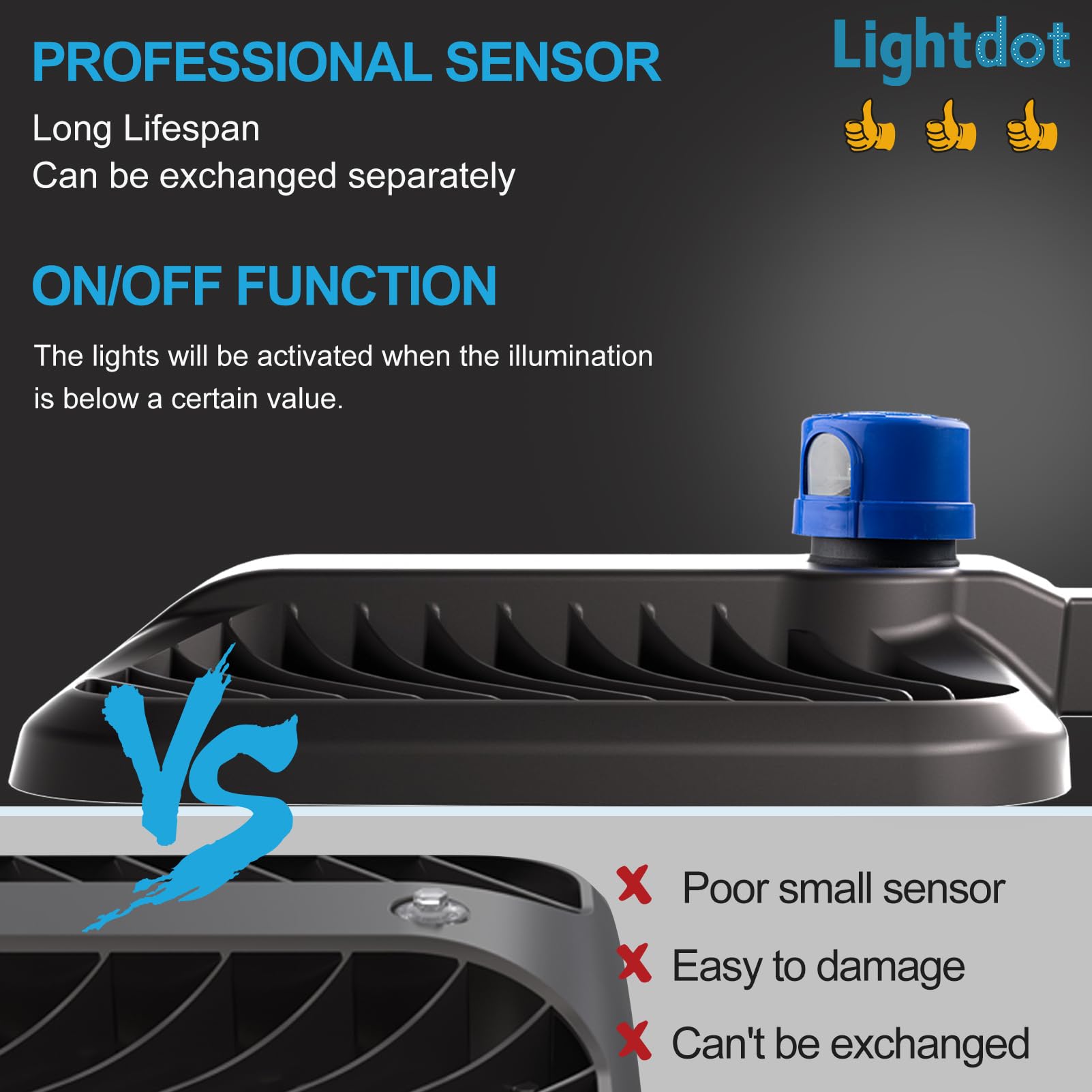 Lightdot 240W Led Parking Lot Lights, 36000Lm, Ip65, 2-Pack, Arm Mount With Photocell